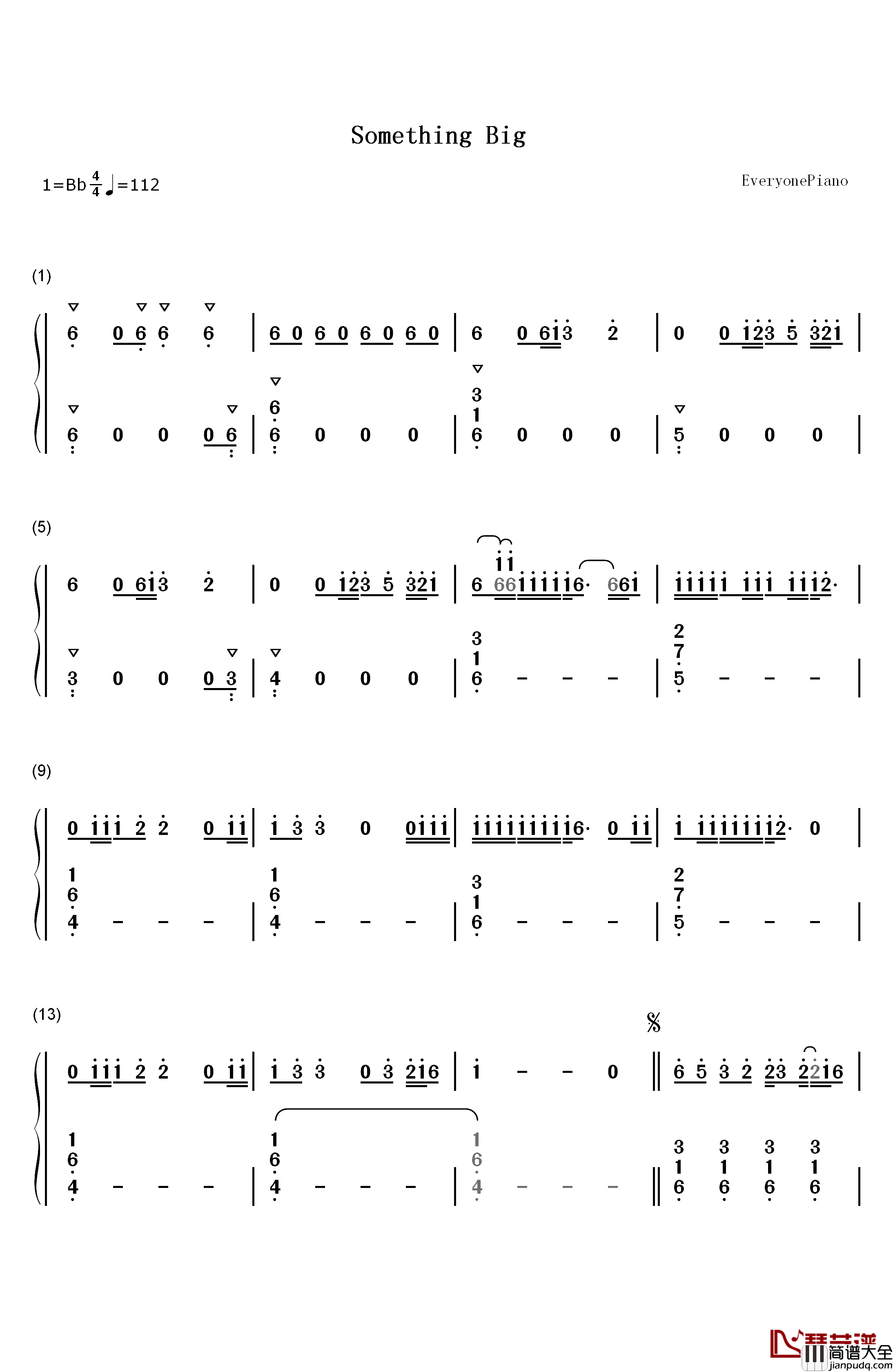 Something_Big钢琴简谱_数字双手_Shawn_Mendes