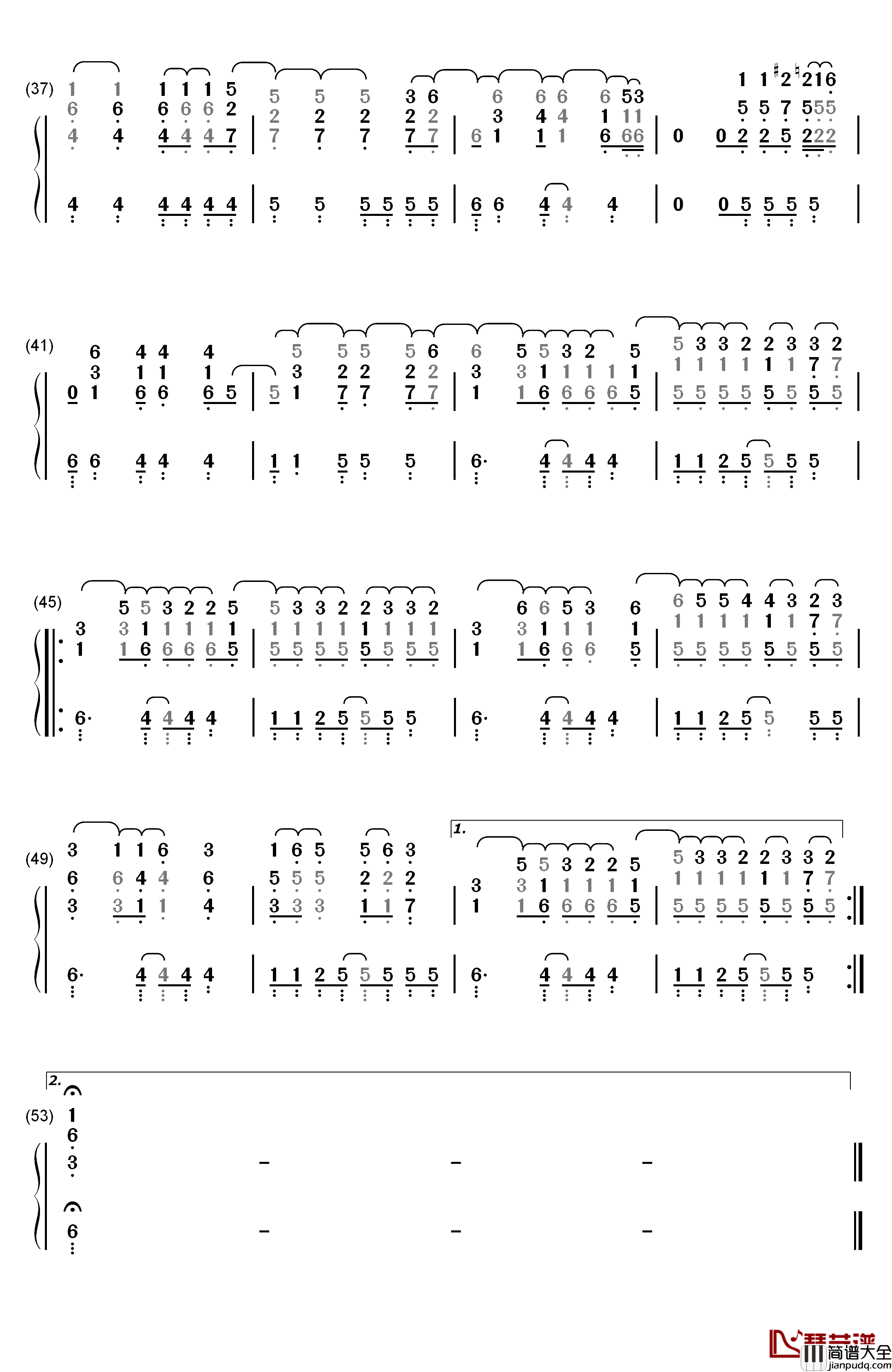 Hello钢琴简谱_数字双手_Kelly_Clarkson