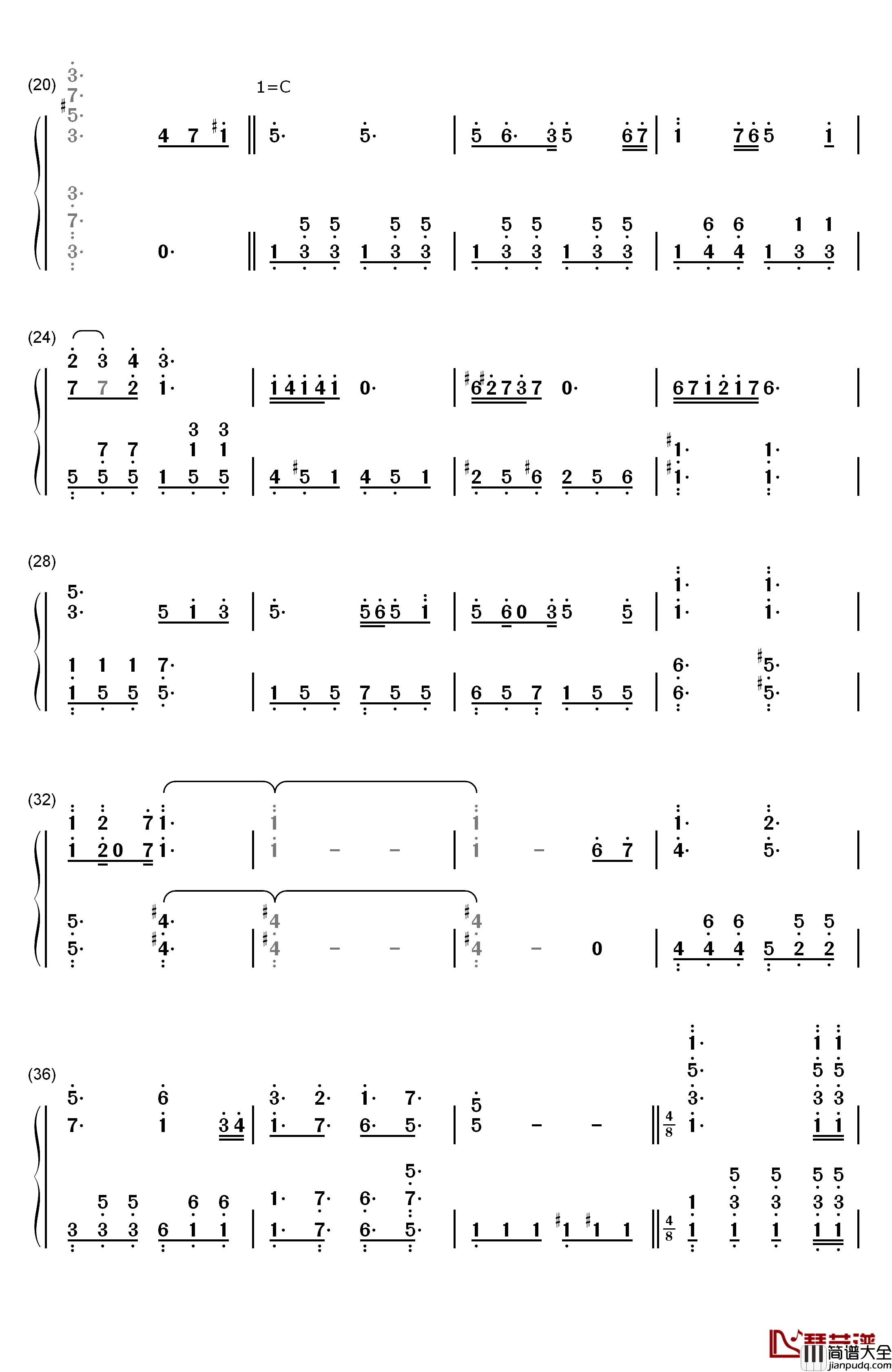 君のスカート丈に首ったけ钢琴简谱_数字双手_川田瑠夏