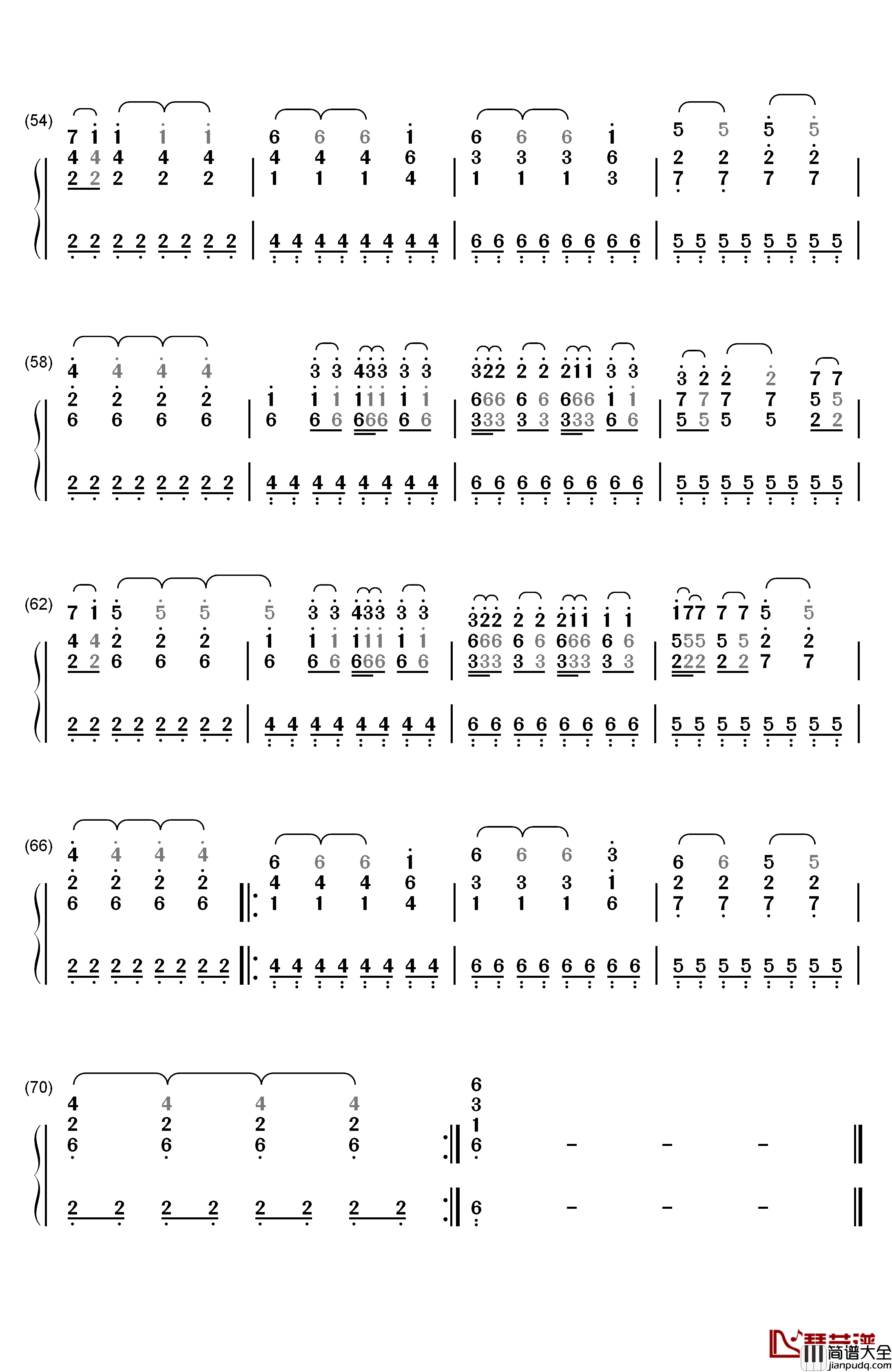Honestly钢琴简谱_数字双手_Kelly_Clarkson