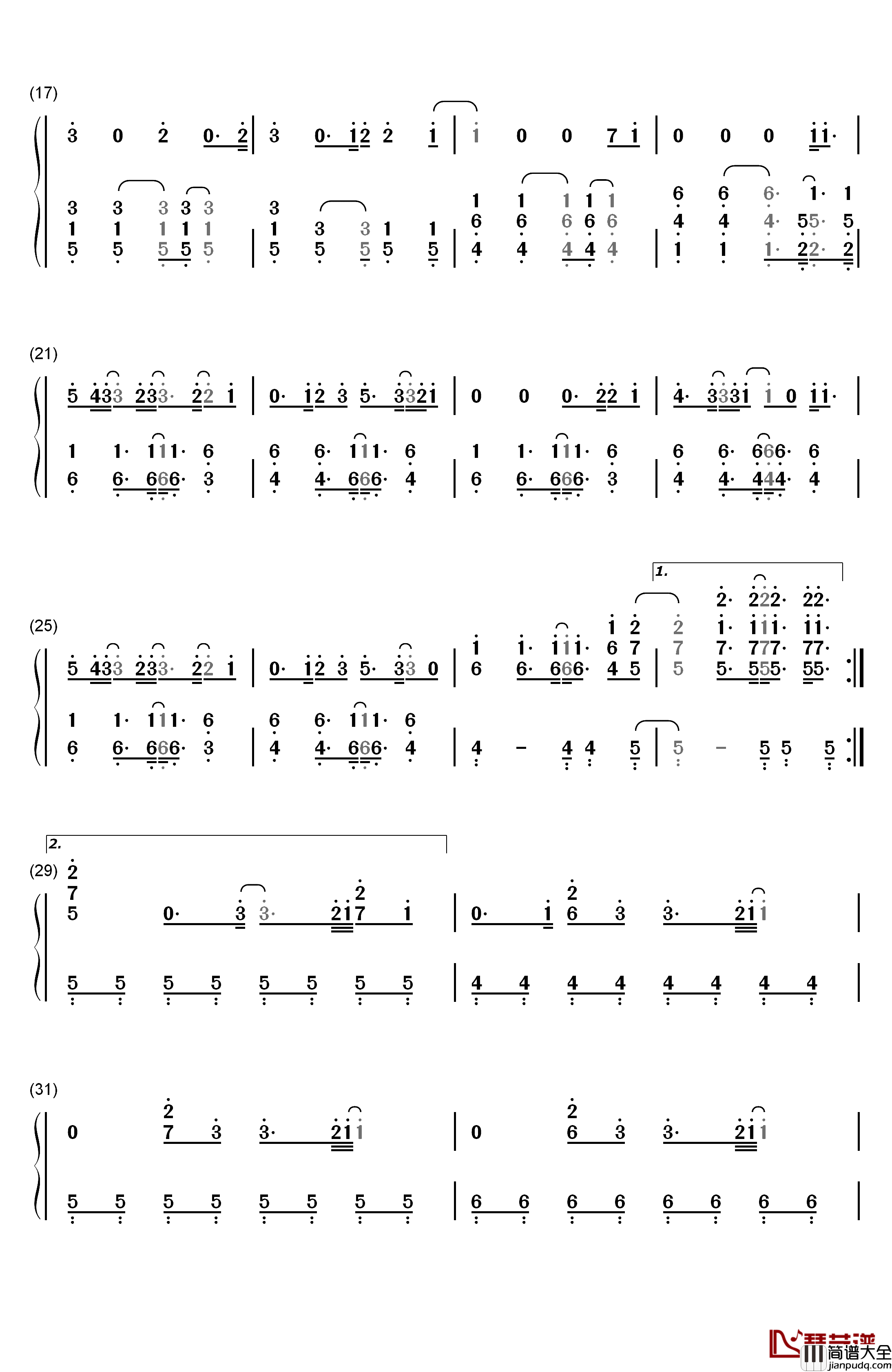 This钢琴简谱_数字双手_Ed_Sheeran