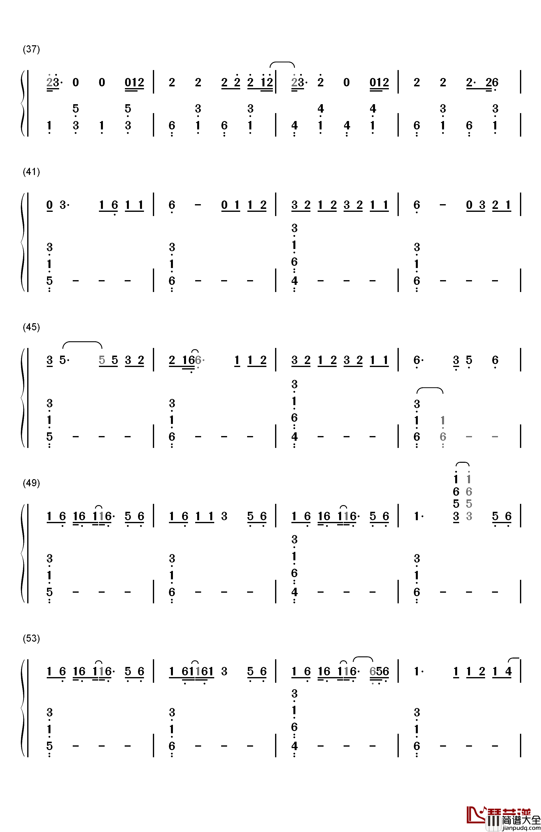 Can't_Stop_the_Feeling钢琴简谱_数字双手_Justin_Timberlake