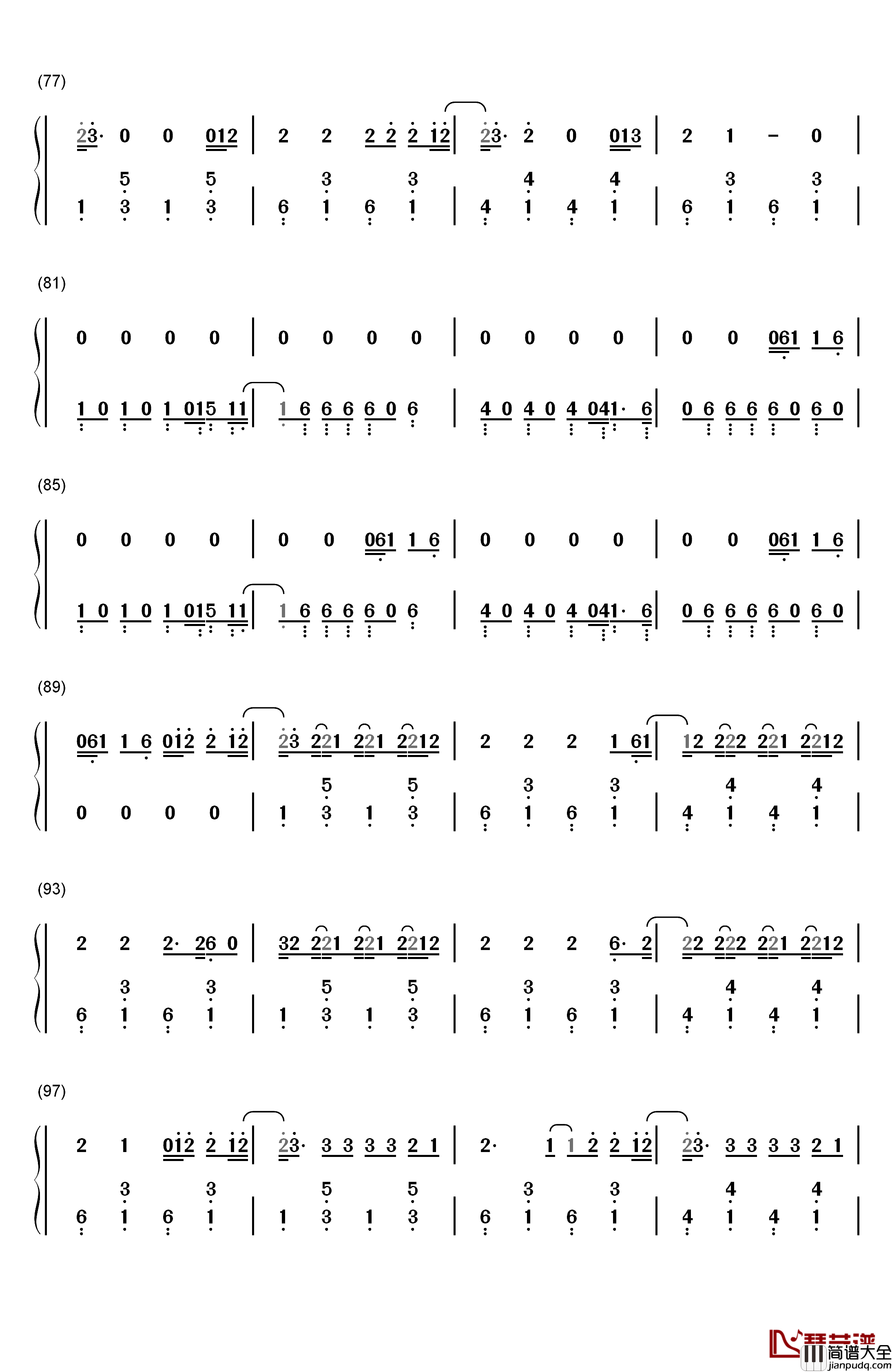 Can't_Stop_the_Feeling钢琴简谱_数字双手_Justin_Timberlake