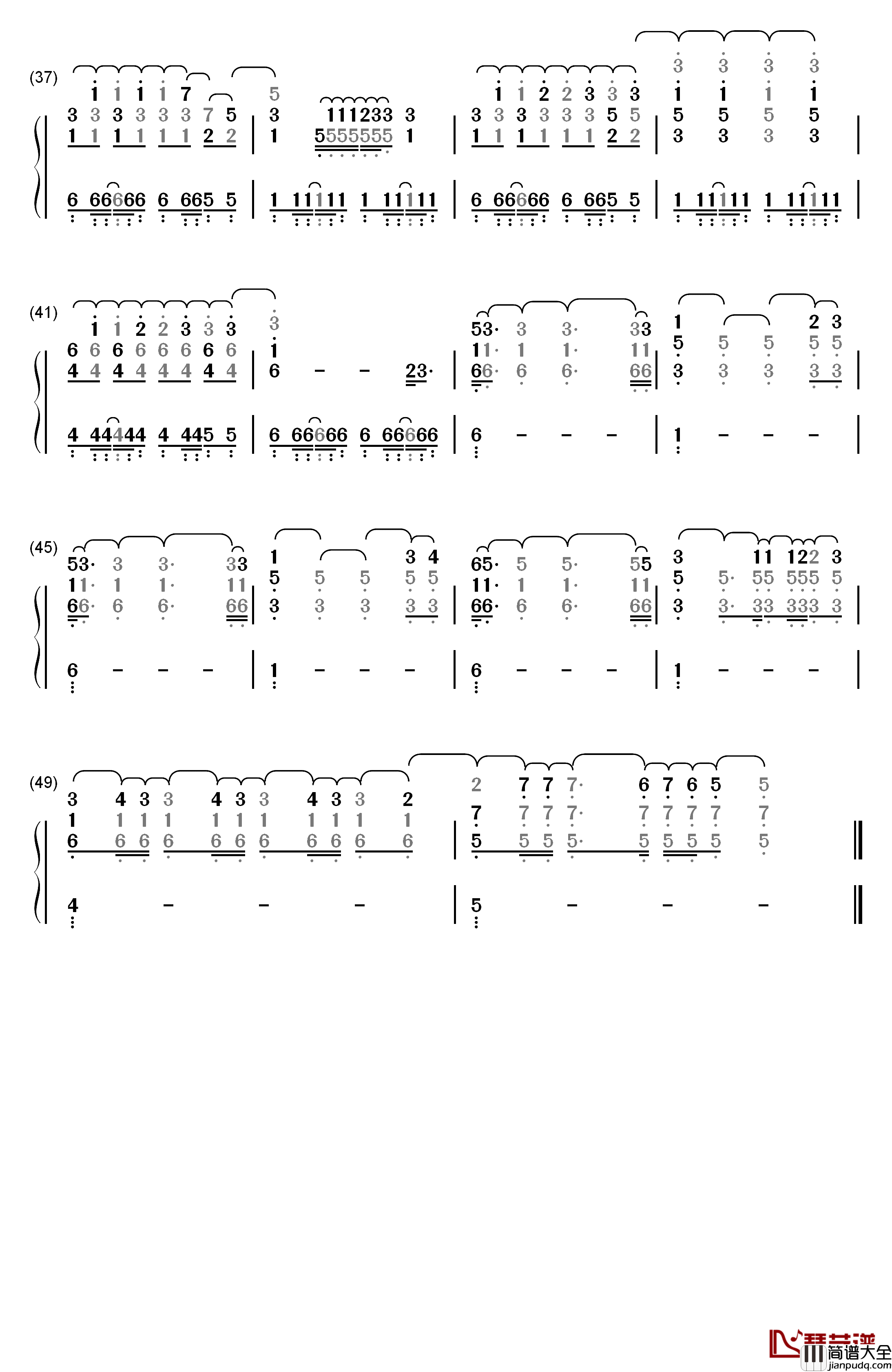 Drunk钢琴简谱_数字双手_Ed_Sheeran