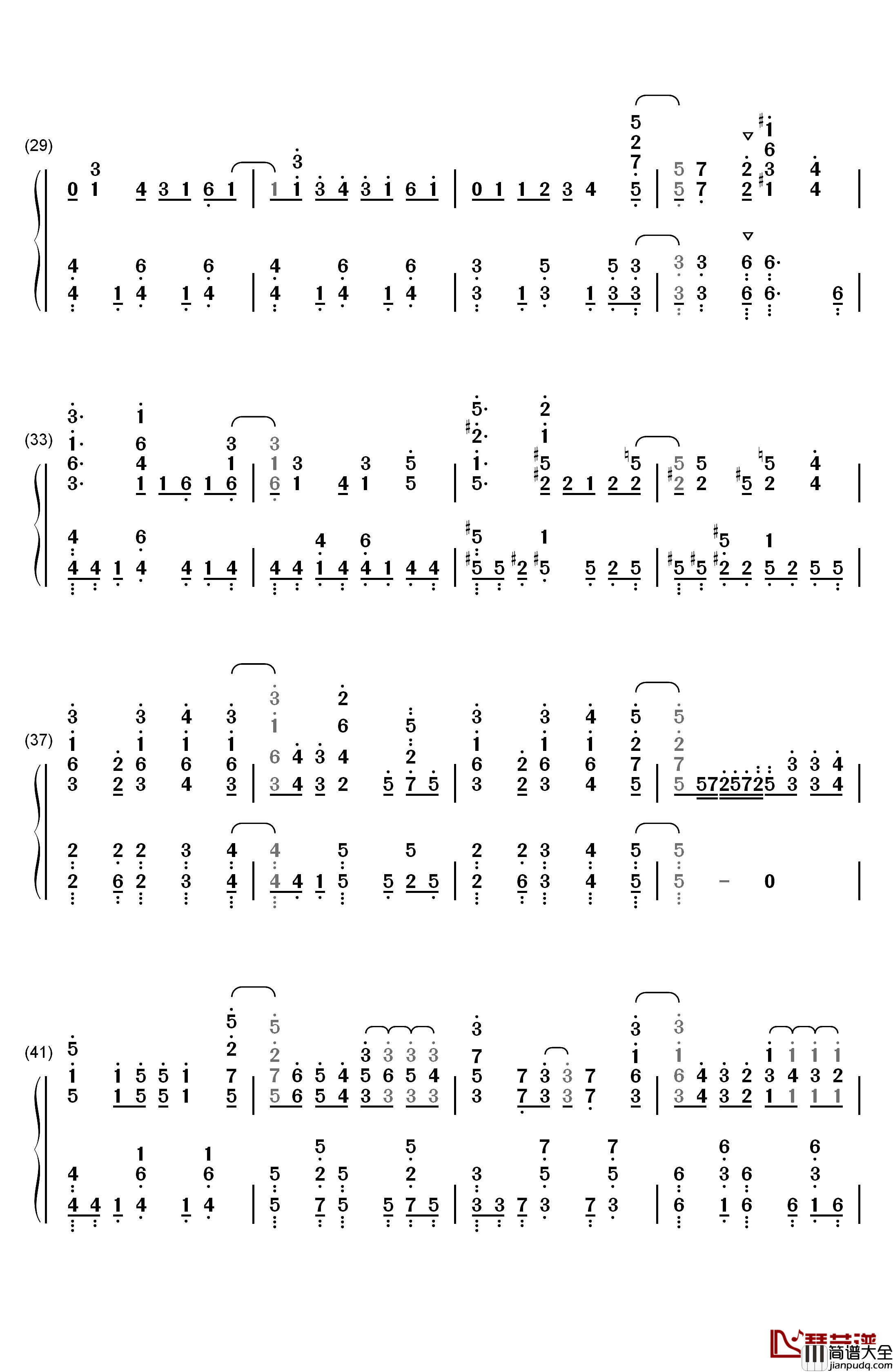 ノーポイッ！钢琴简谱_数字双手_Petit_Rabbit's
