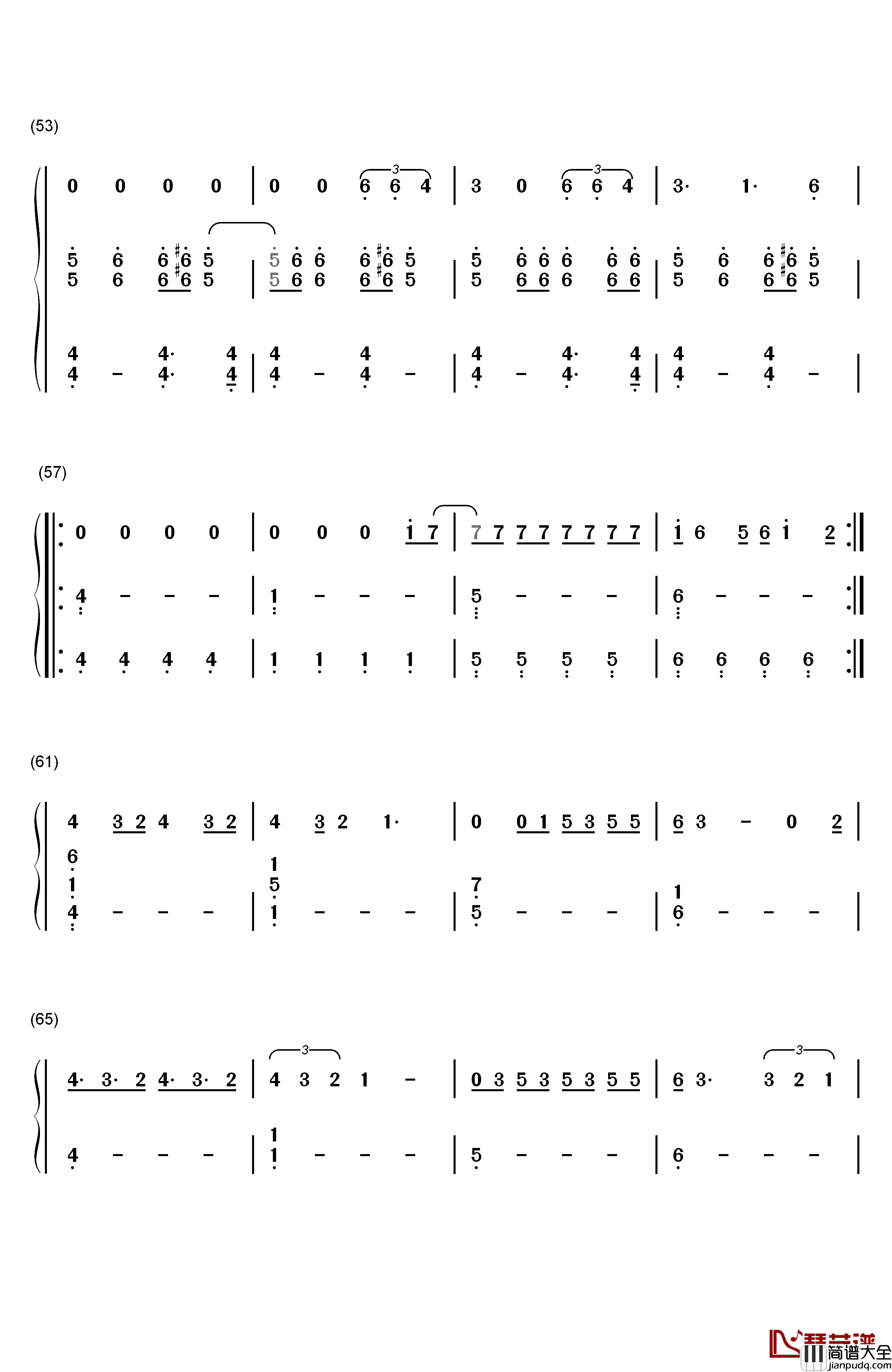 Dont_Let_Me_Down（三声部）钢琴简谱_数字双手_The_Chainsmokers