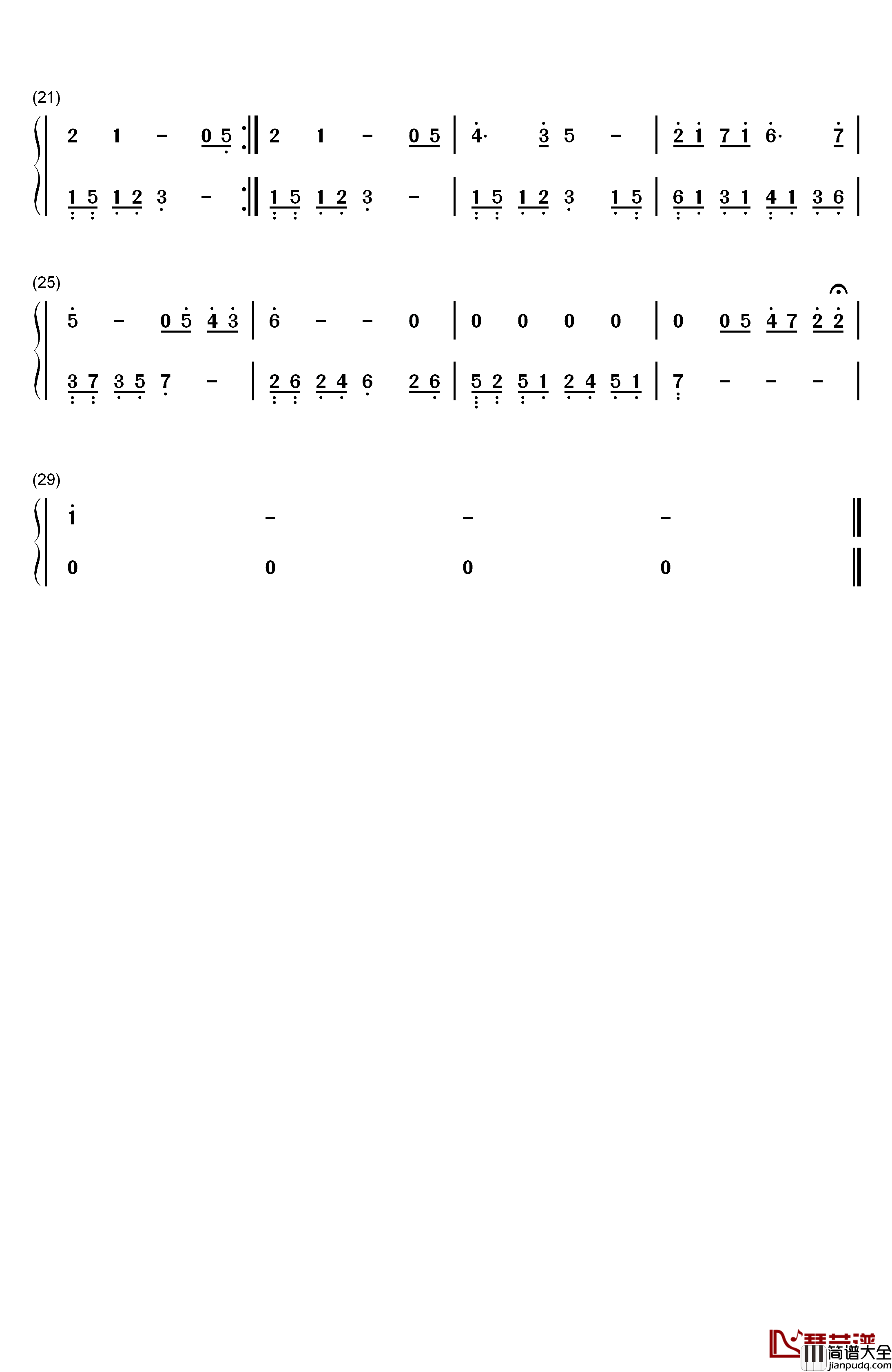 Missing_you钢琴简谱_数字双手_Lee_Pil_sung