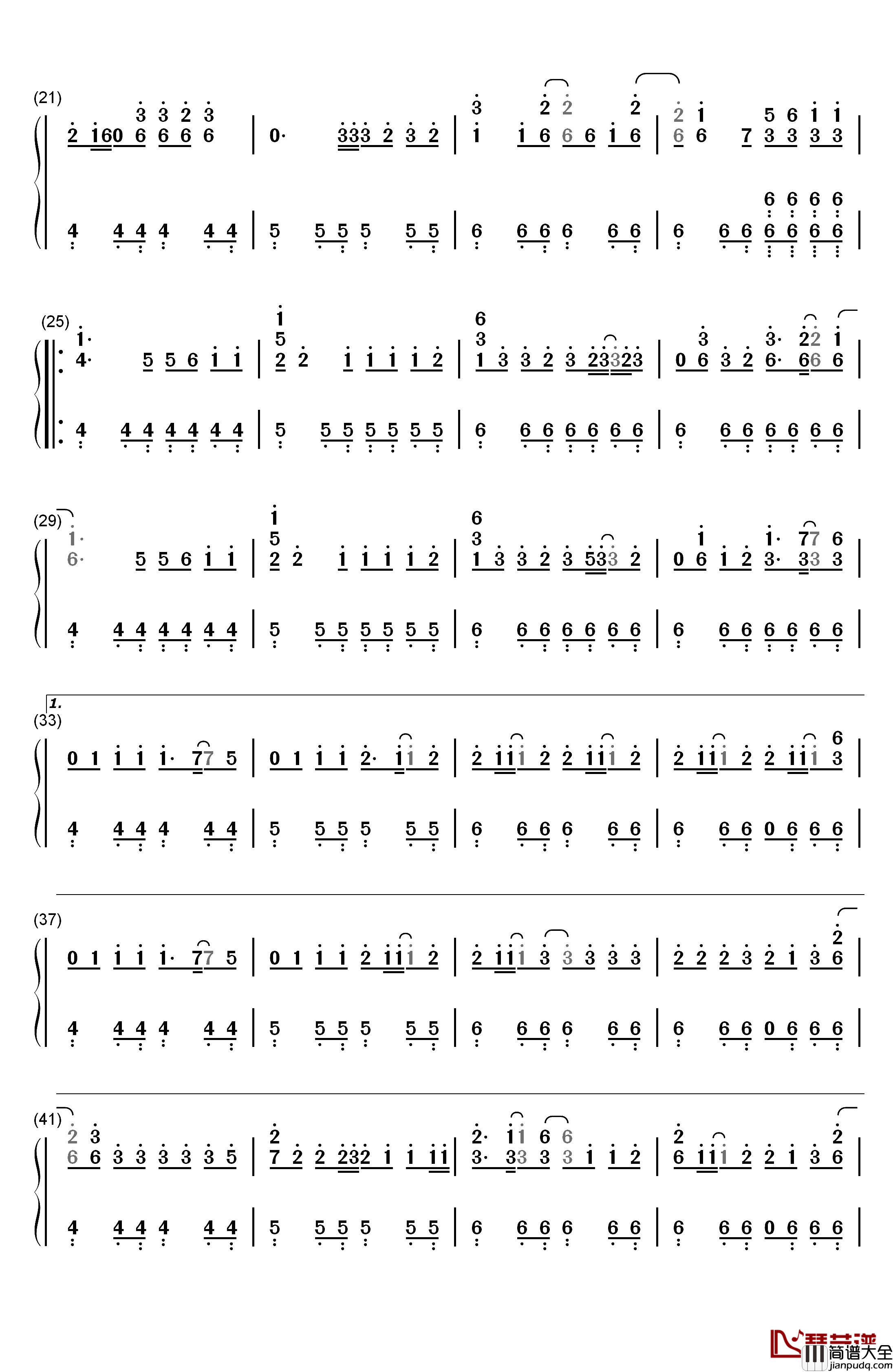 Make_Love钢琴简谱_数字双手_BigBang