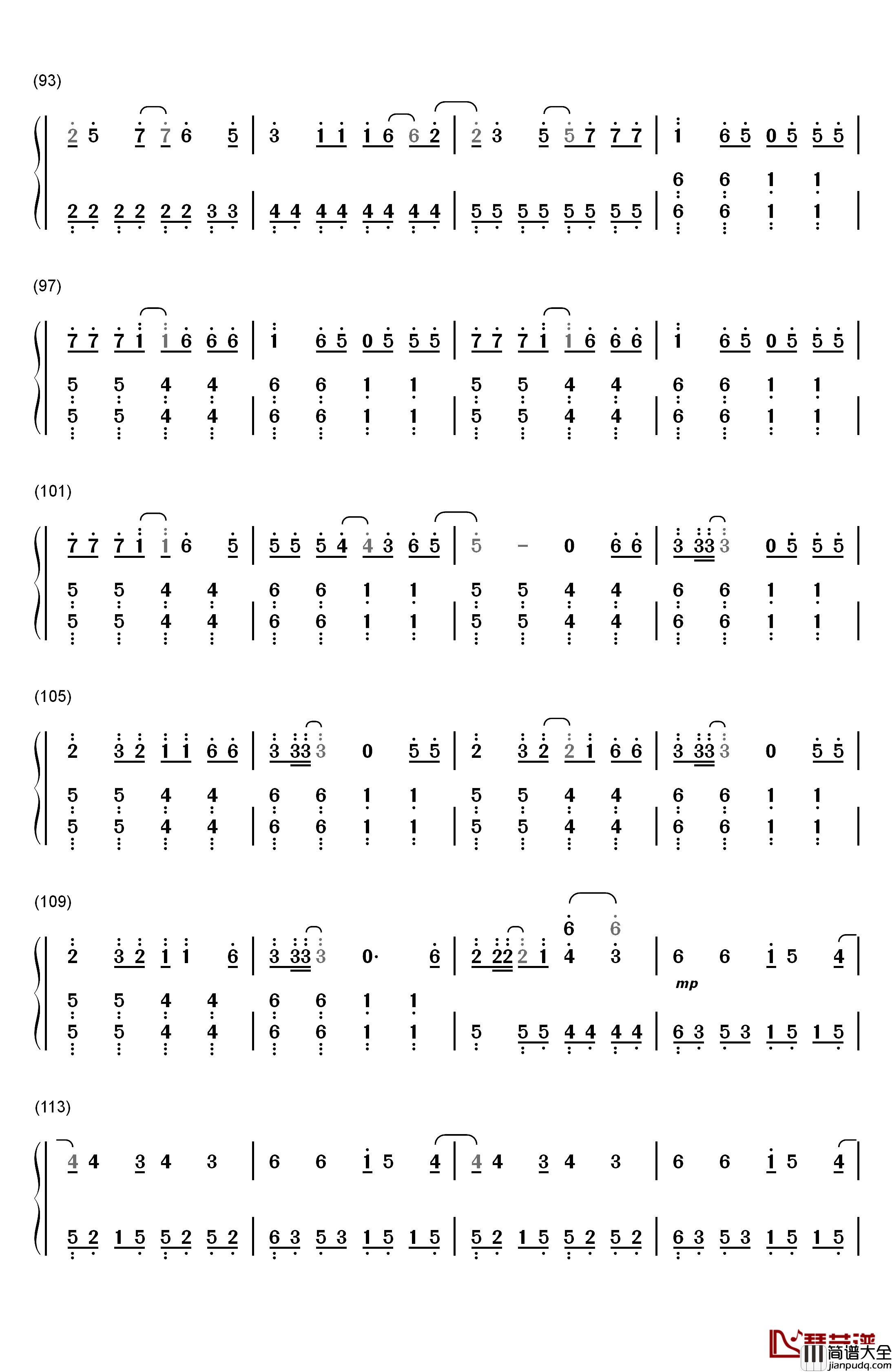 Disturbia钢琴简谱_数字双手_Rihanna