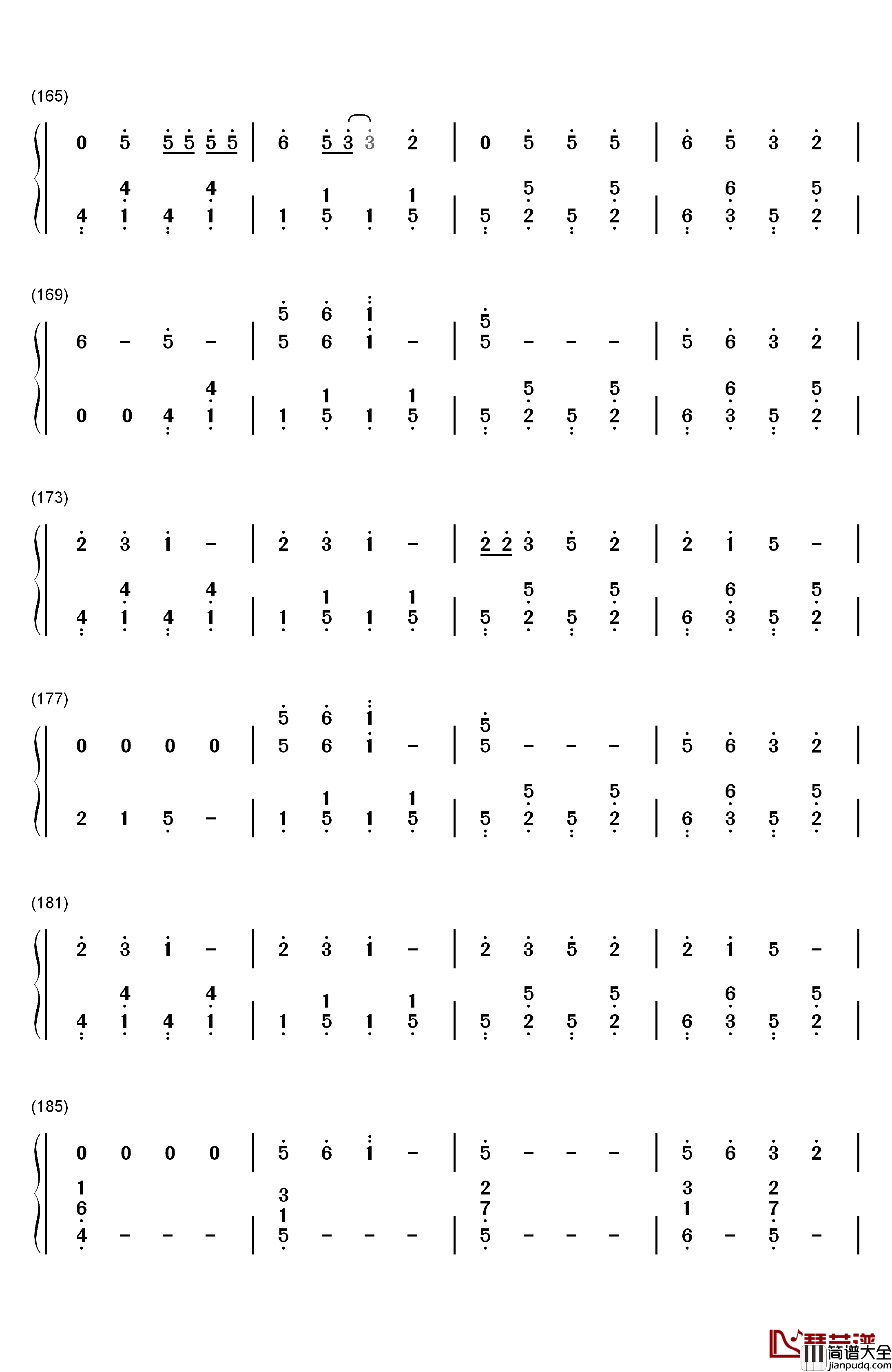 Final_Song钢琴简谱_数字双手_MO