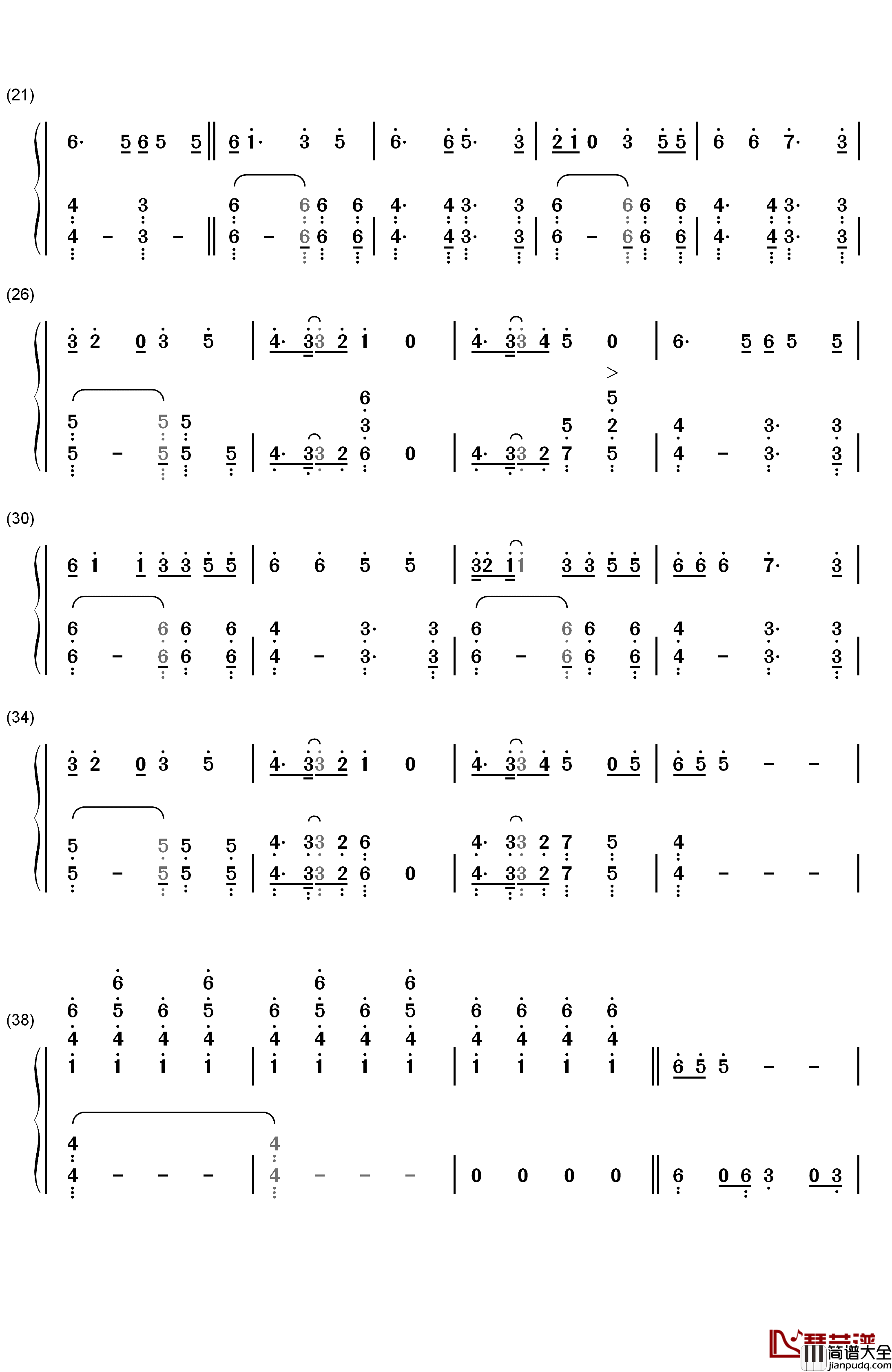 Waiting_for_Love钢琴简谱_数字双手_Avicii