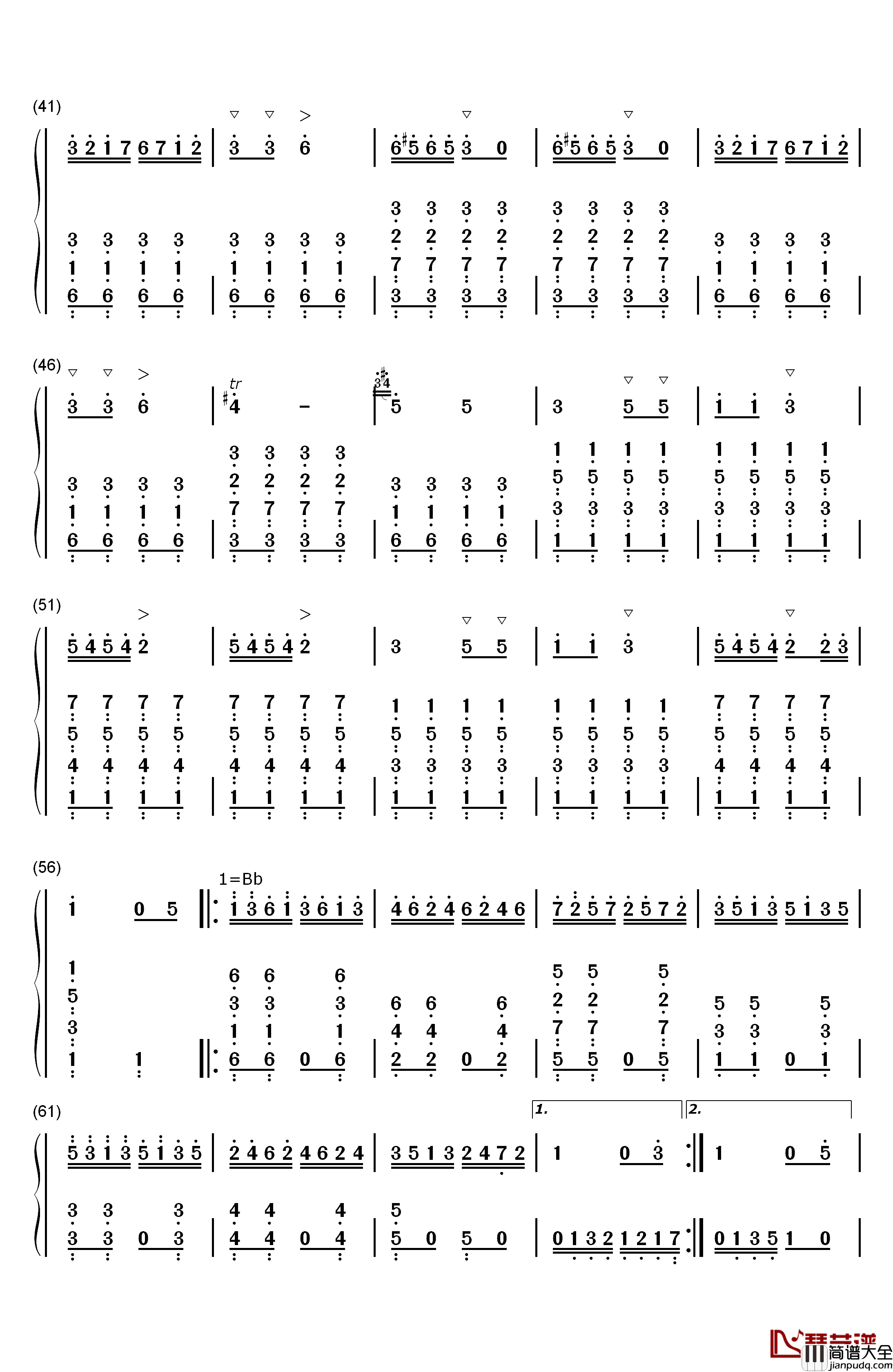丢失一分钱的愤怒钢琴简谱_数字双手_贝多芬