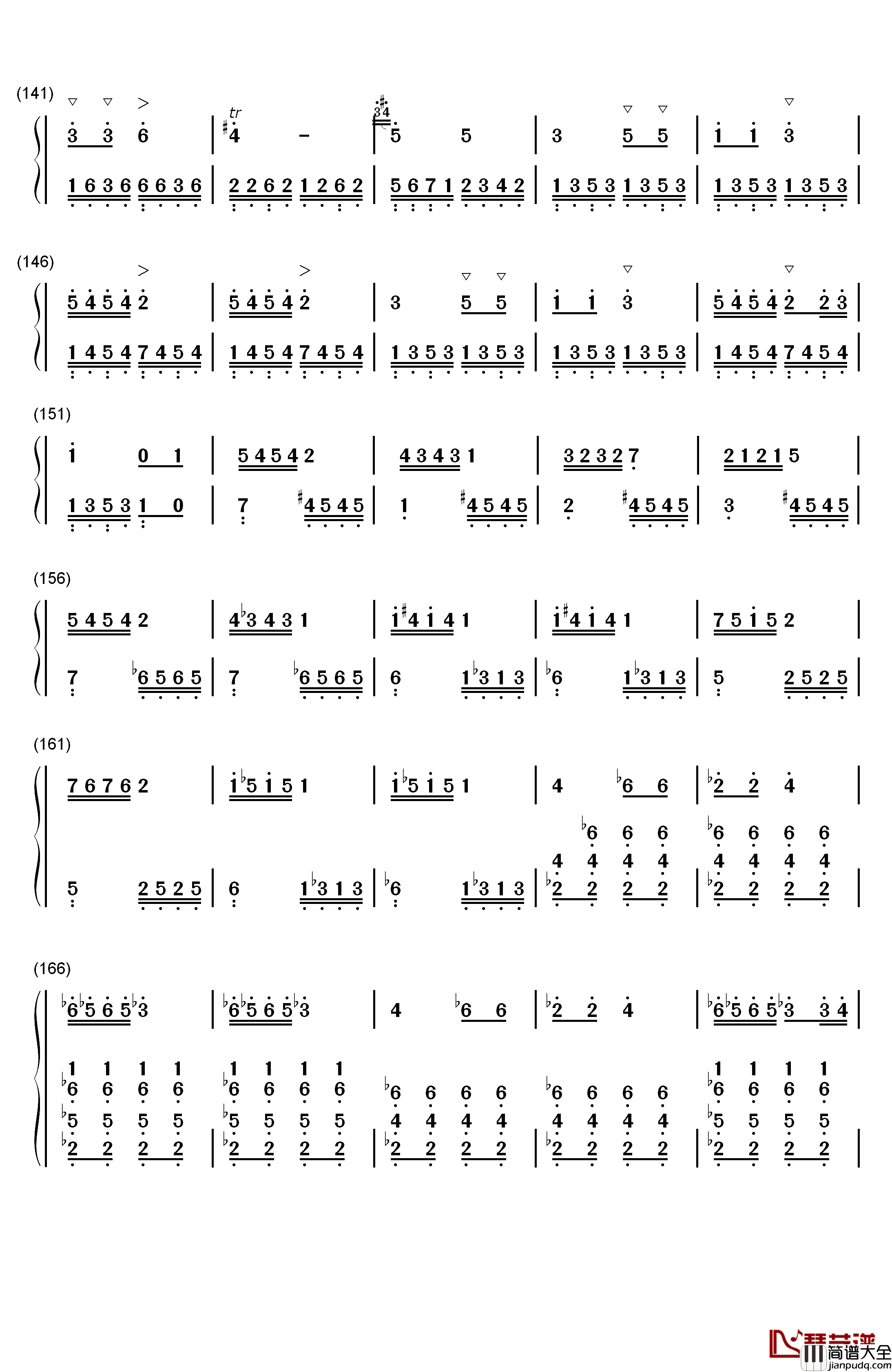 丢失一分钱的愤怒钢琴简谱_数字双手_贝多芬