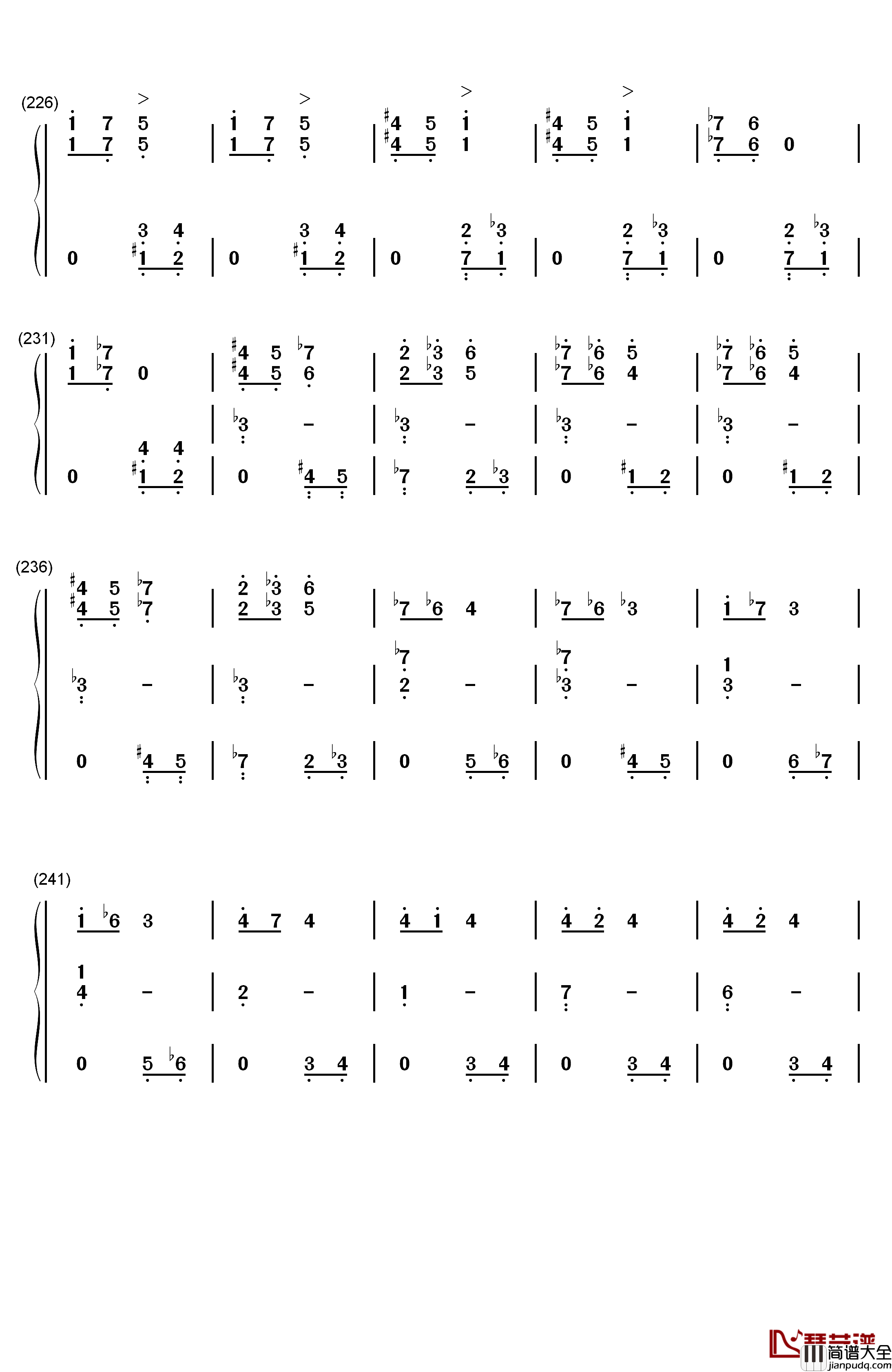 丢失一分钱的愤怒钢琴简谱_数字双手_贝多芬
