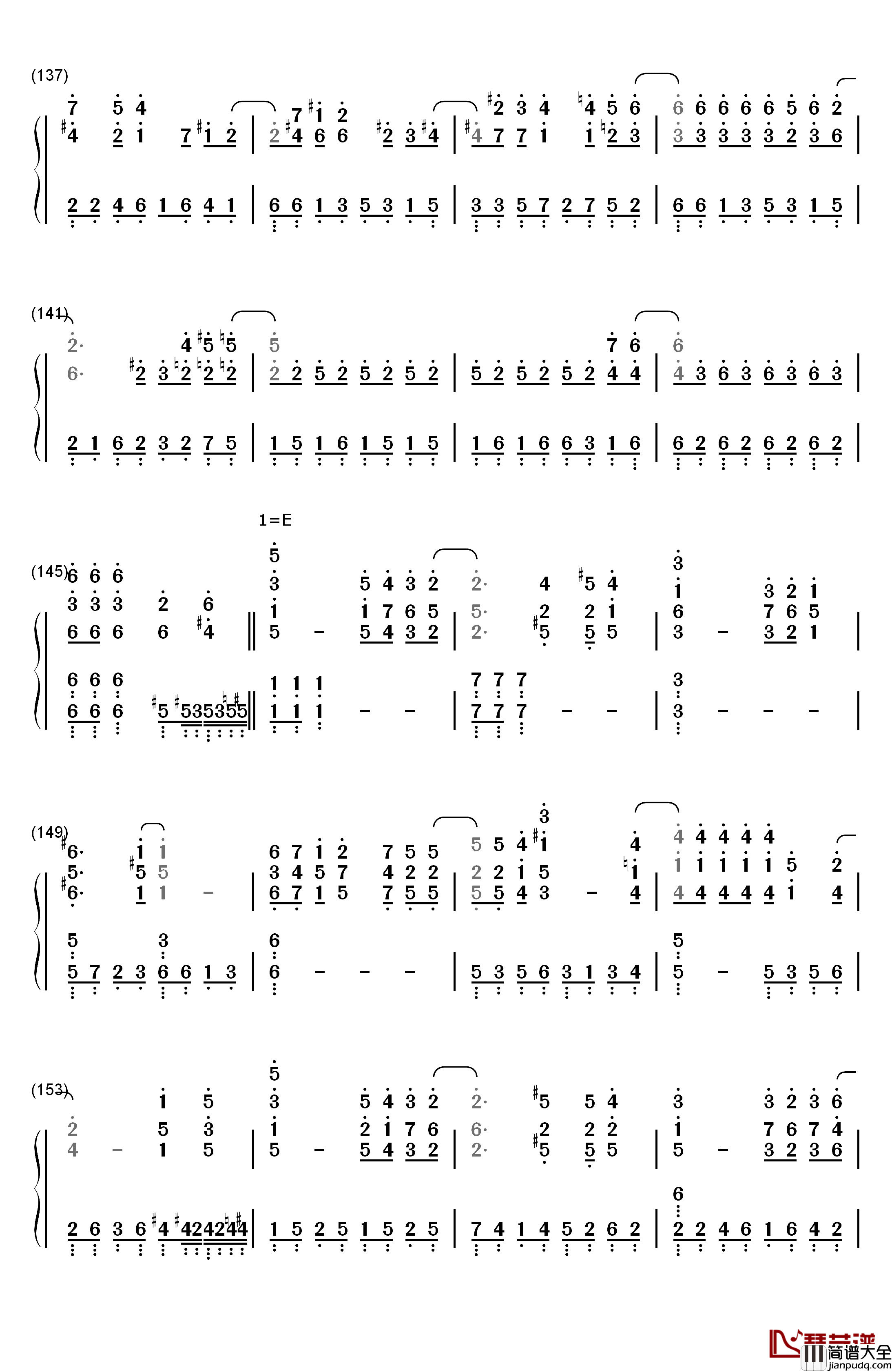 Star!!钢琴简谱_数字双手_田中秀和