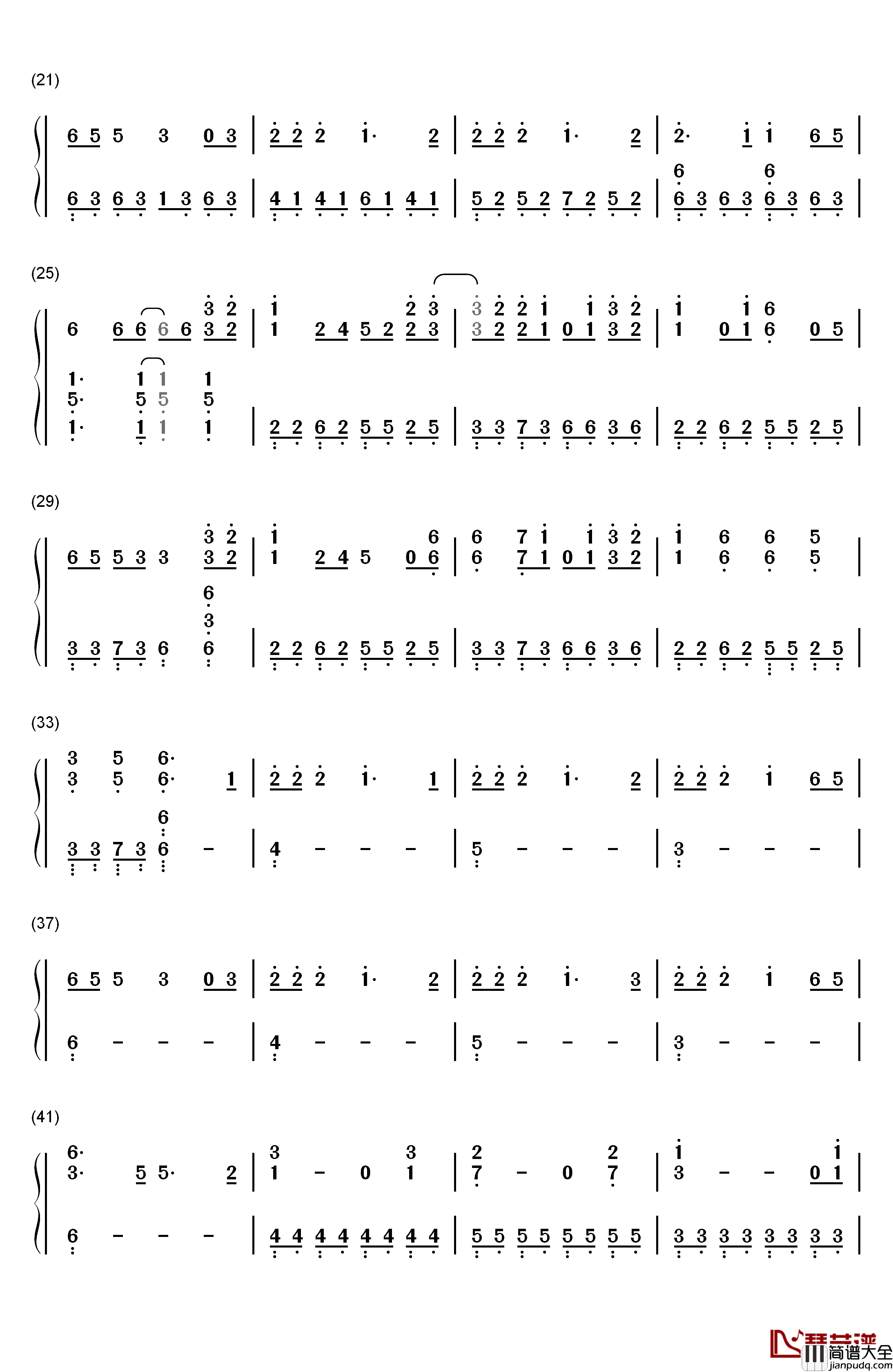 Re:Re:钢琴简谱_数字双手_亚细亚功夫世代