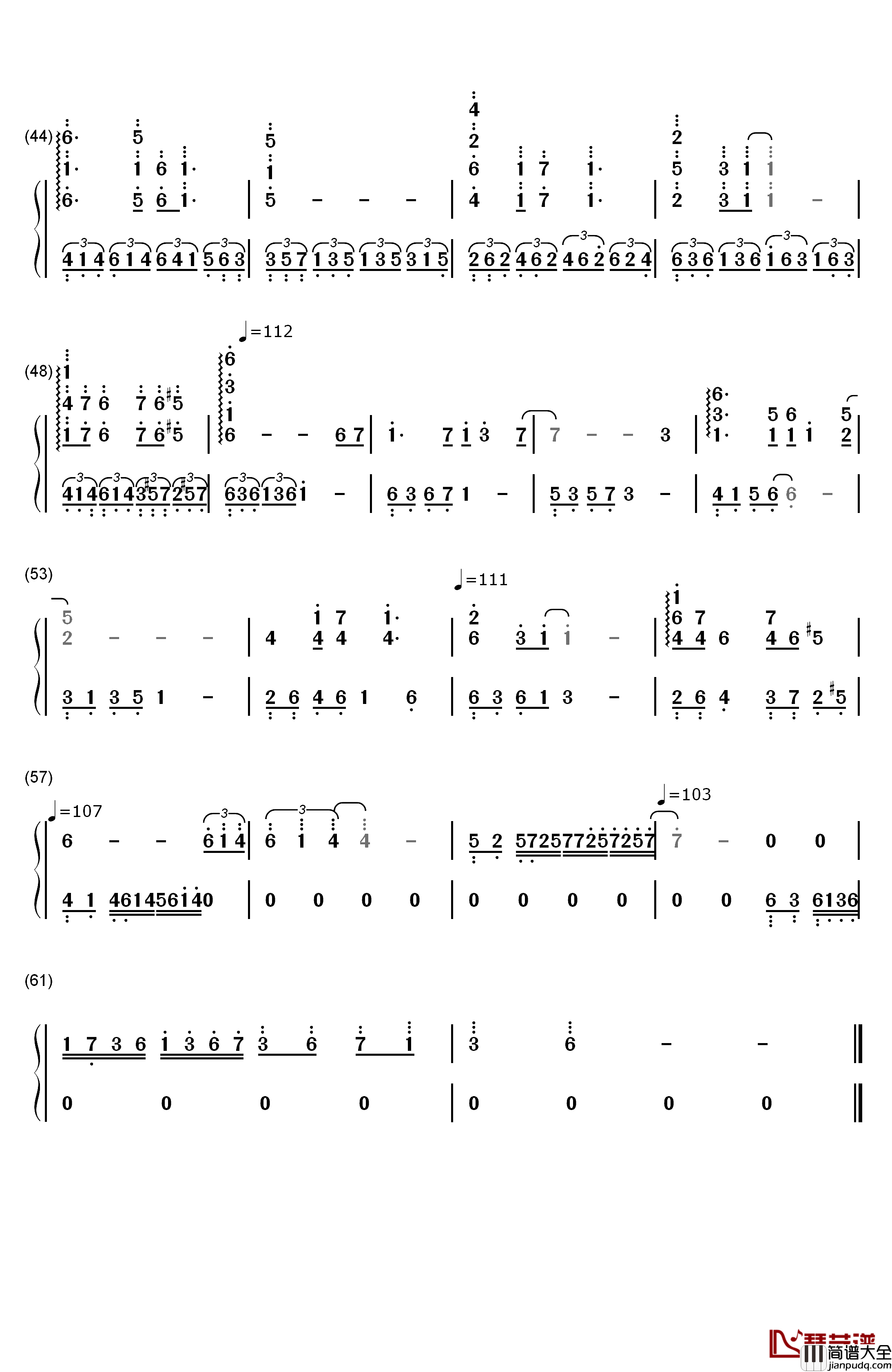 天空之城钢琴简谱_数字双手_久石让__Joe_Hisaishi_宫崎骏