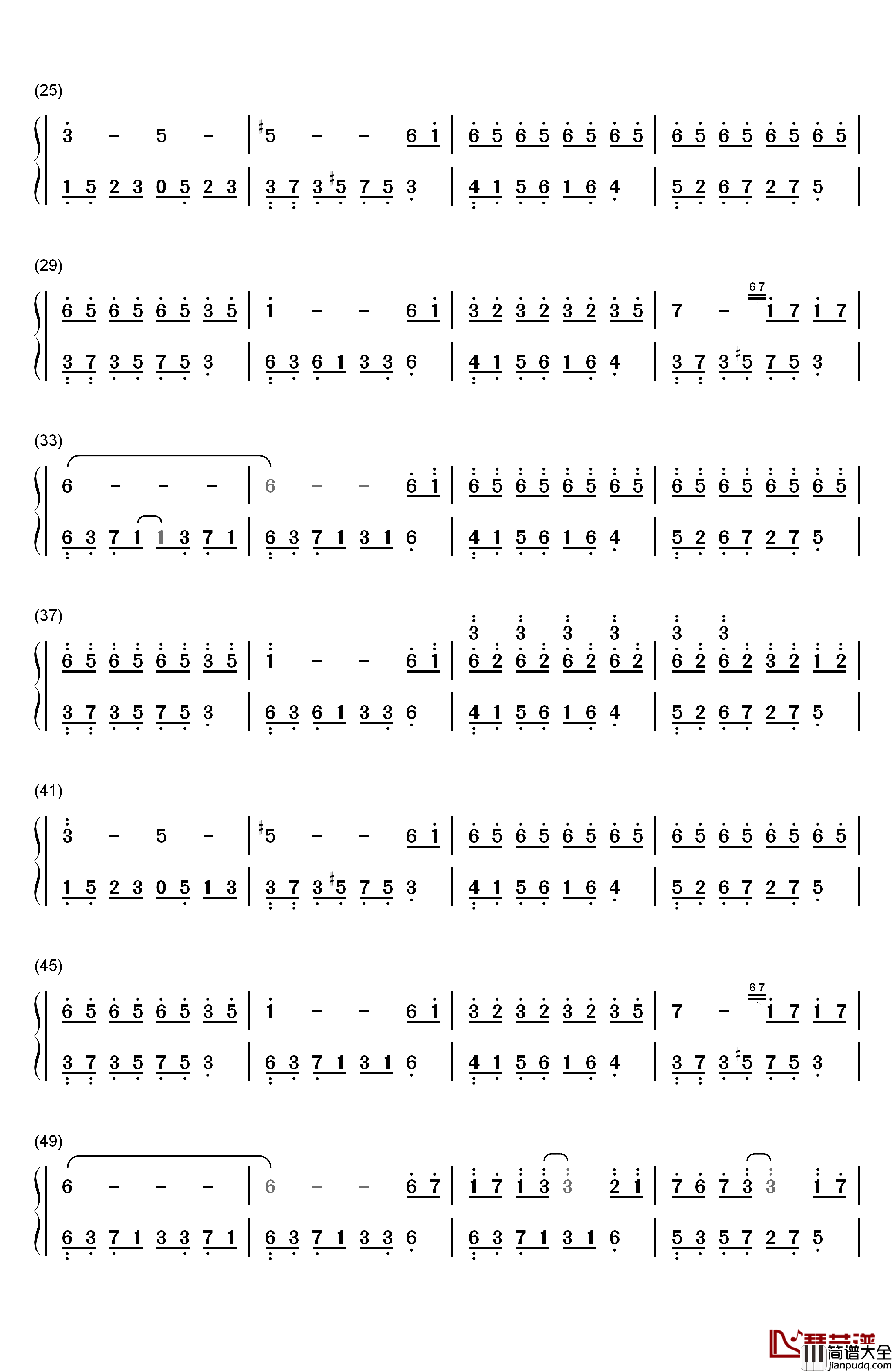 夜的钢琴曲_6钢琴简谱_数字双手_石进
