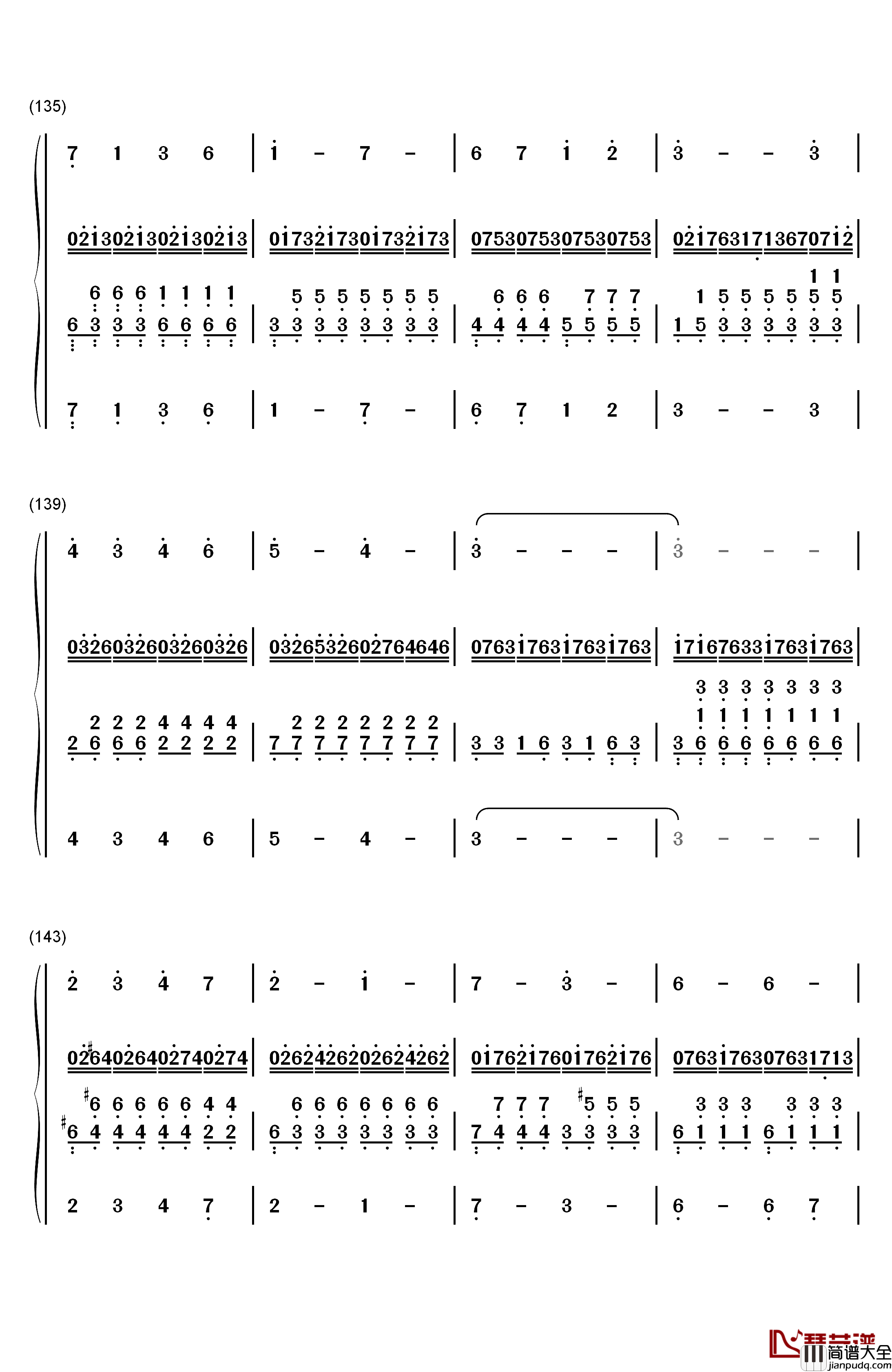 风屿钢琴简谱_数字双手_埋葬