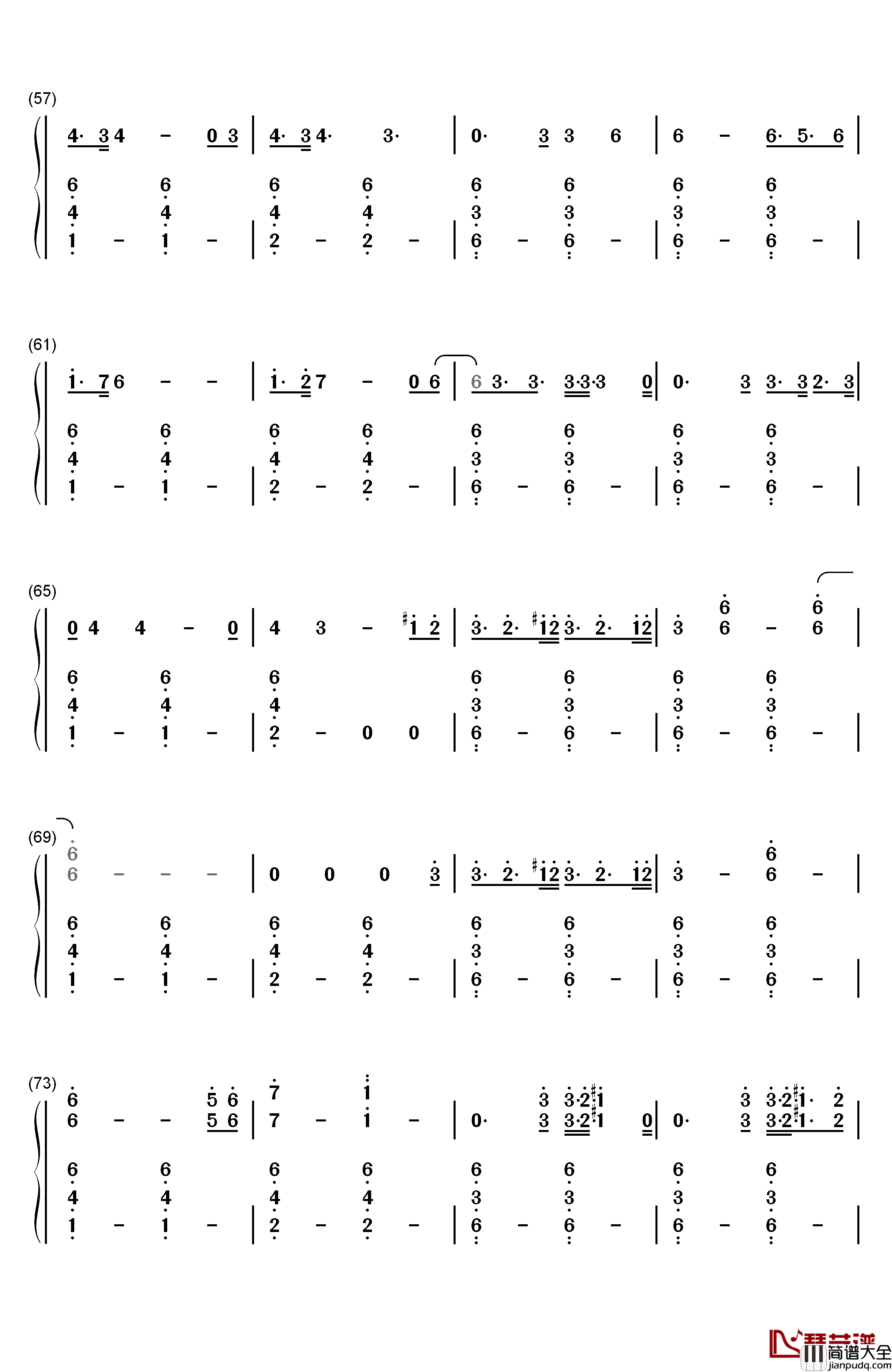 Sledgehammer钢琴简谱_数字双手_Rihanna