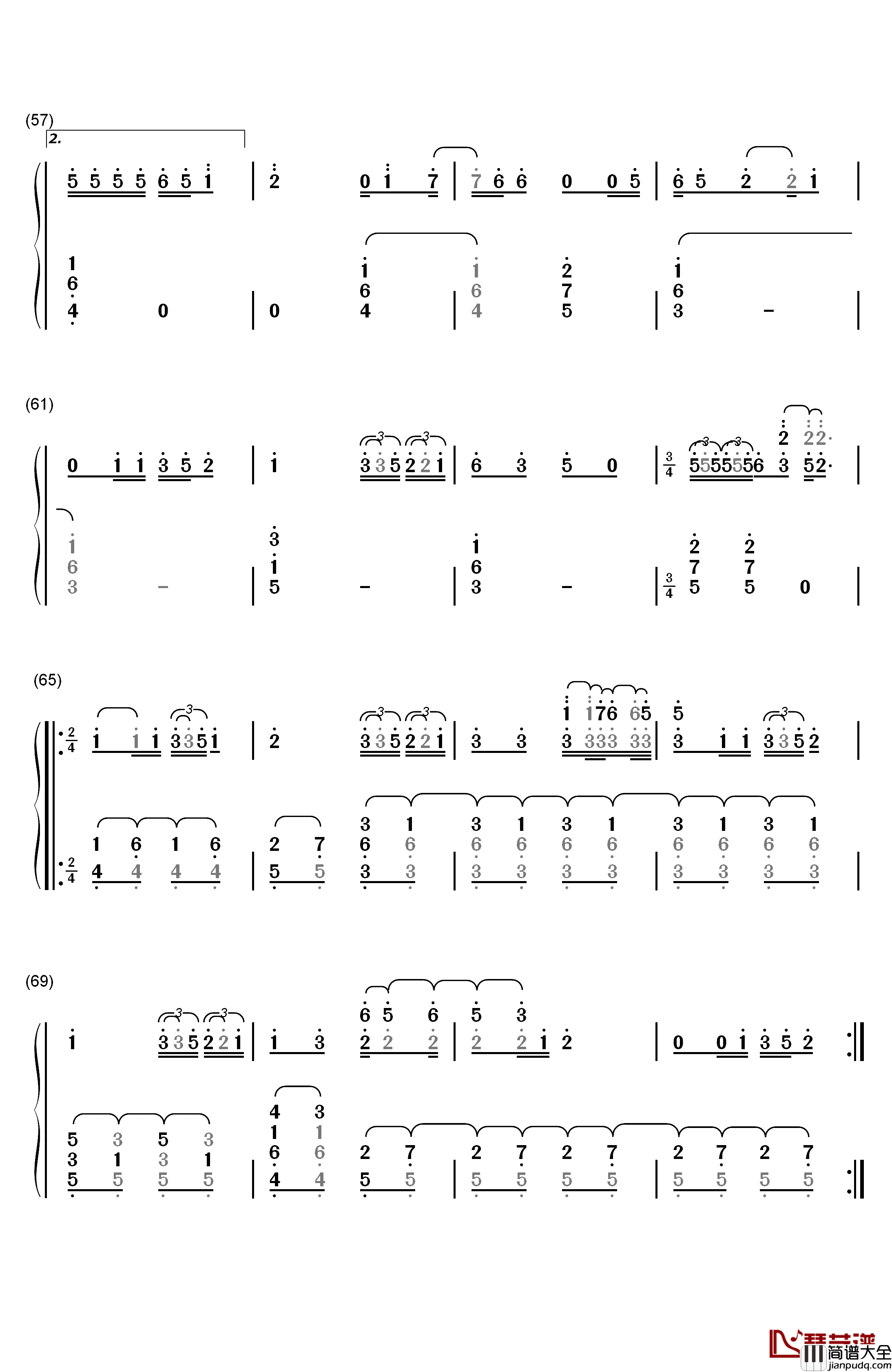 Blue钢琴简谱_数字双手_Troye_Sivan