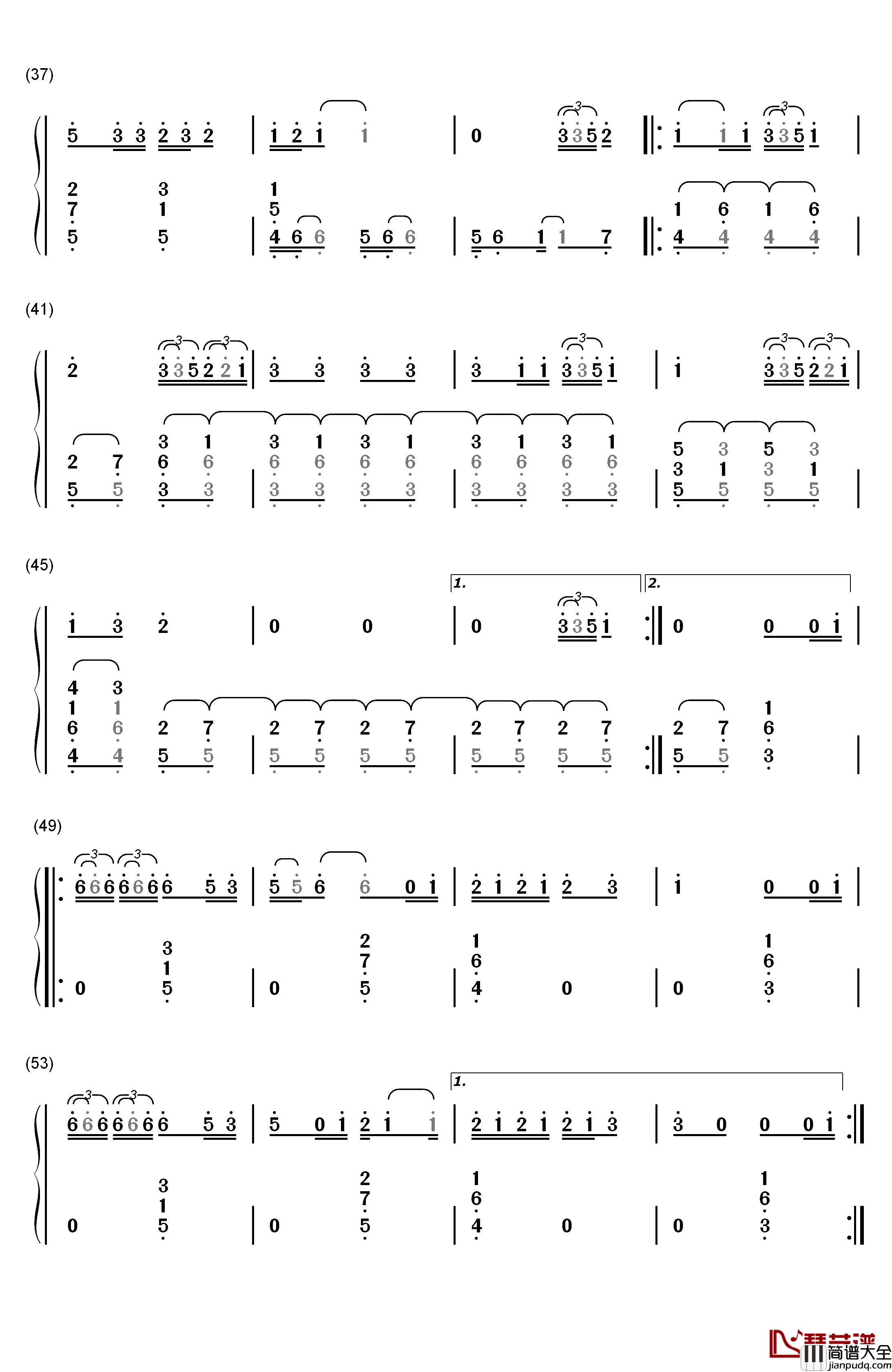 Blue钢琴简谱_数字双手_Troye_Sivan