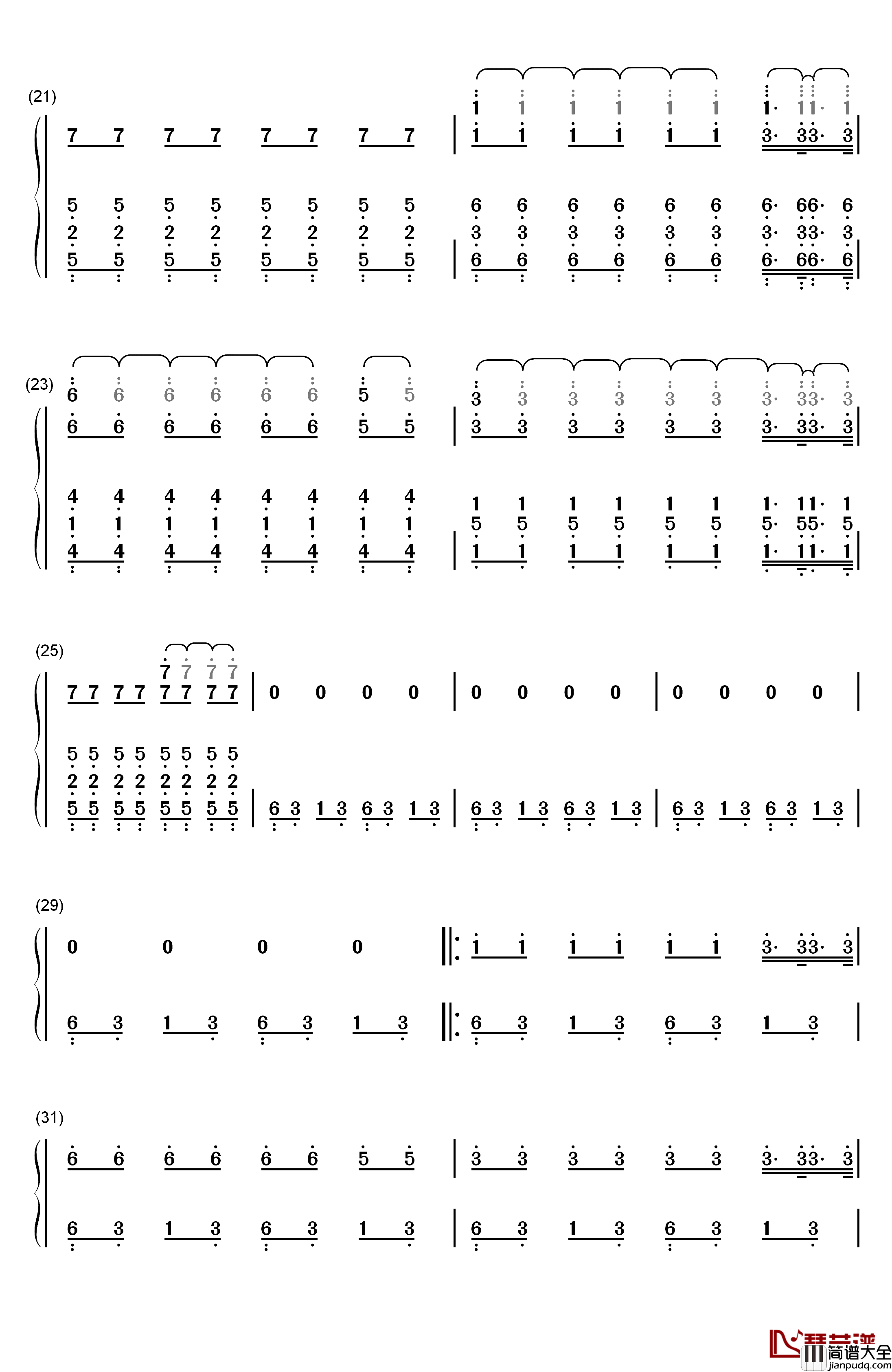 Fade钢琴简谱_数字双手_Alan_Walker