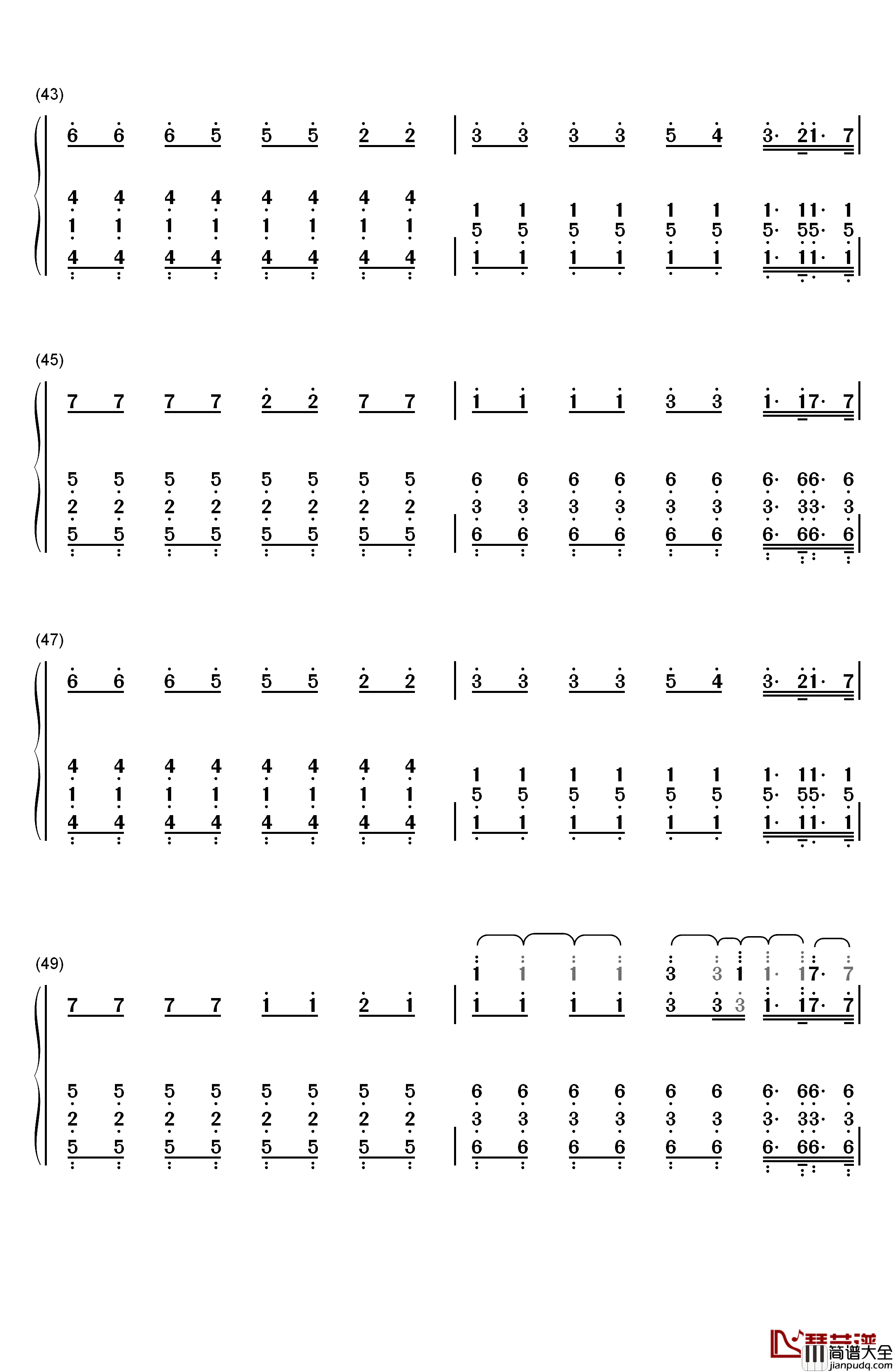 Fade钢琴简谱_数字双手_Alan_Walker