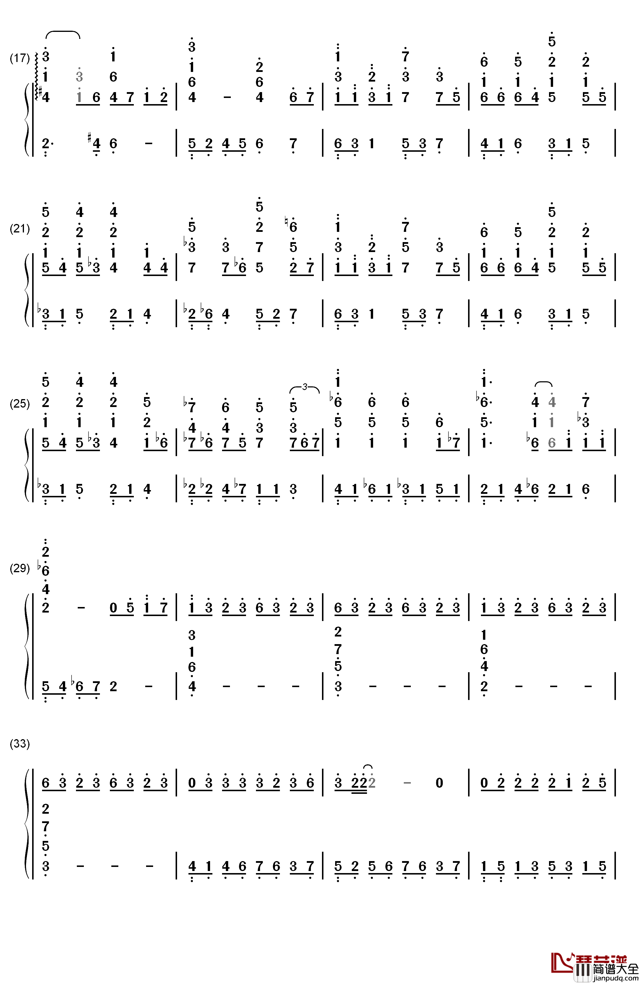 那一天的河川钢琴简谱_数字双手_久石让__Joe_Hisaishi_宫崎骏