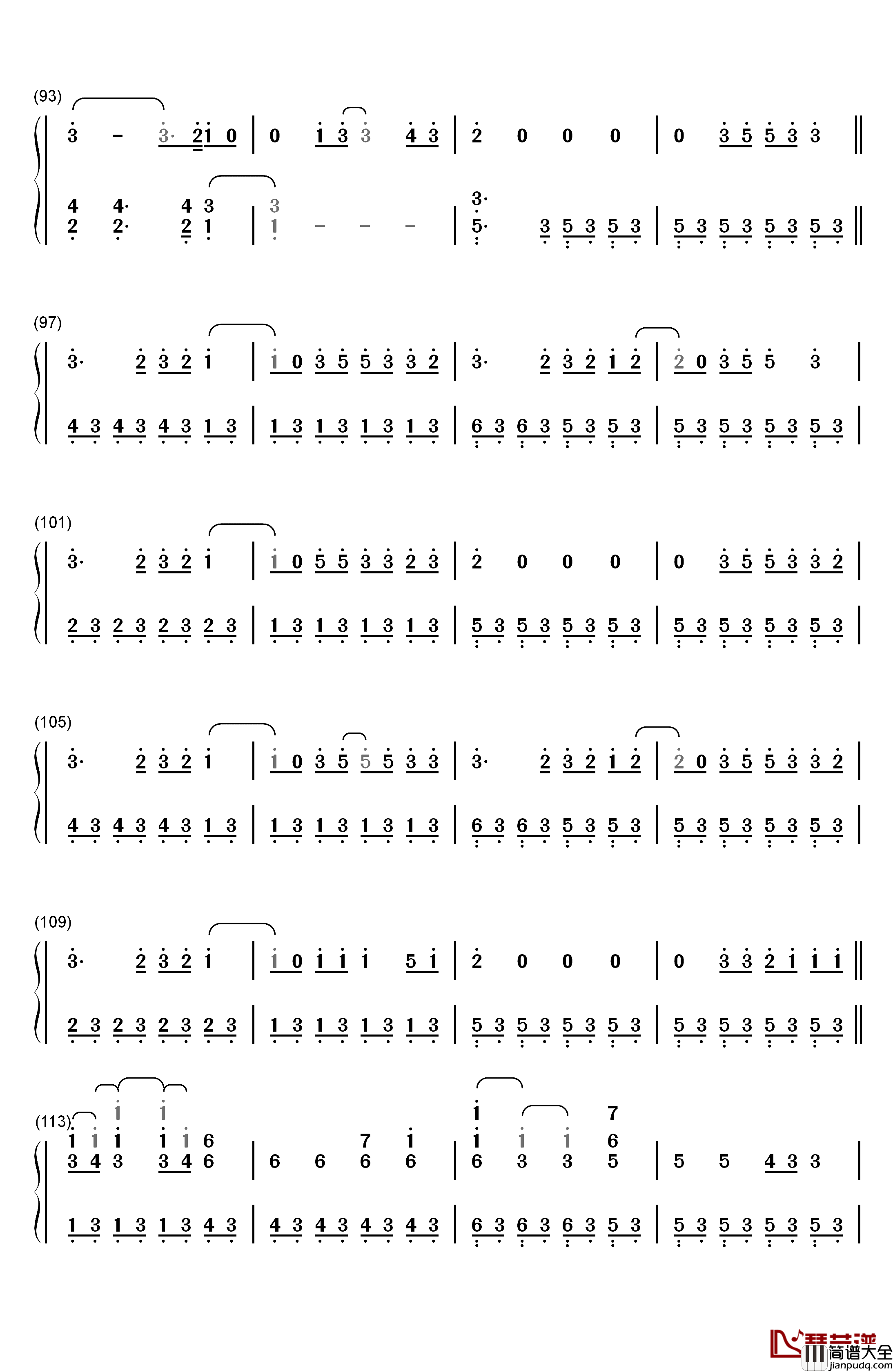Let_It_Go钢琴简谱_数字双手_James_Bay