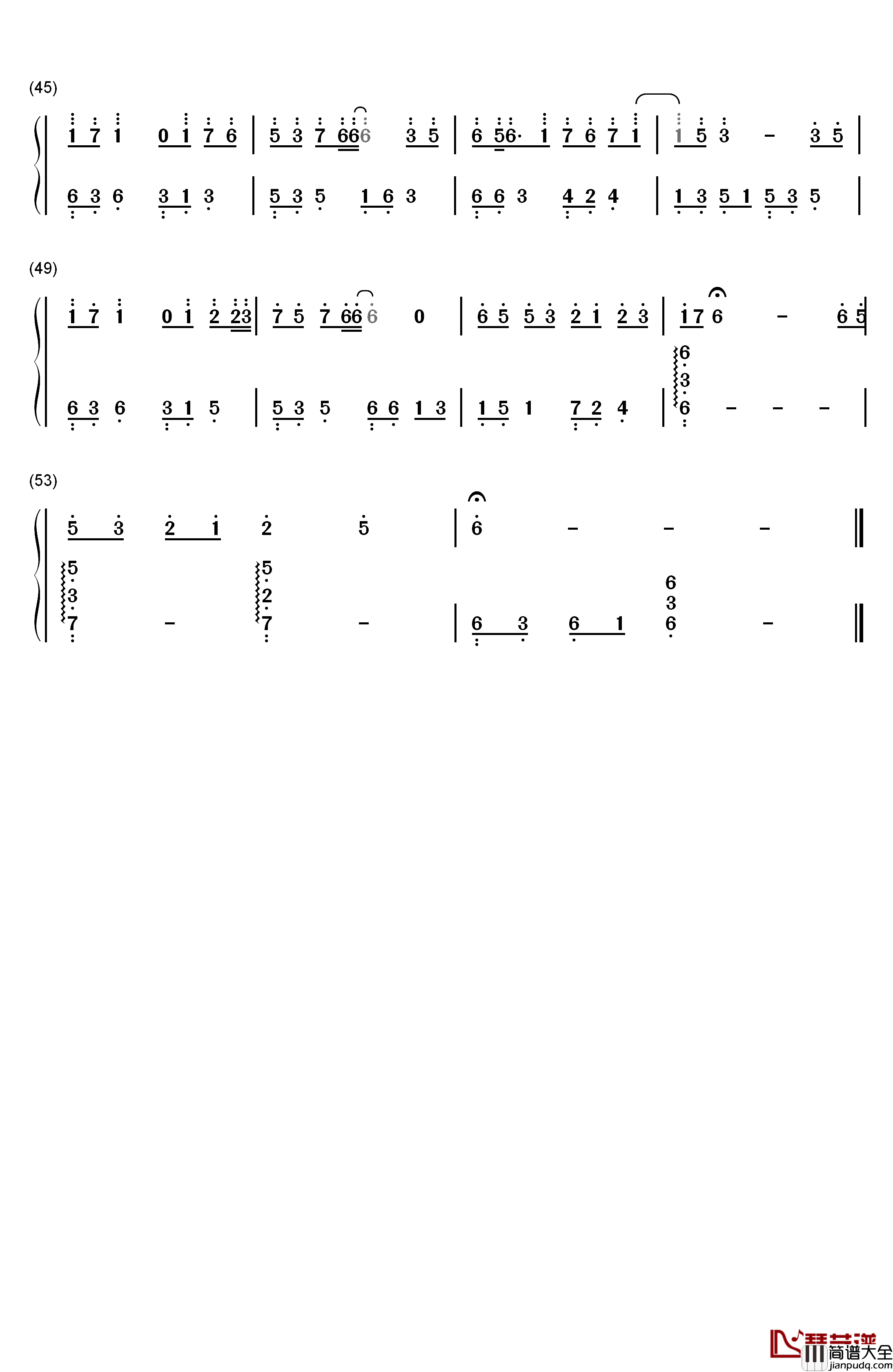 敢为天下先钢琴简谱_数字双手_张靓颖