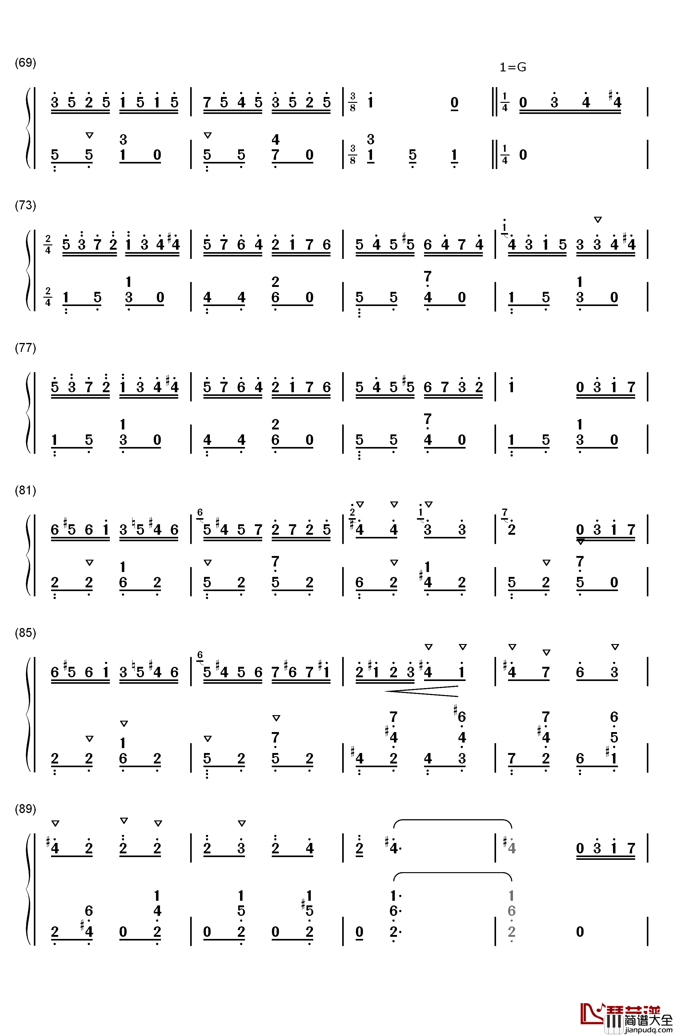 喷泉钢琴简谱_数字双手_卡尔博姆