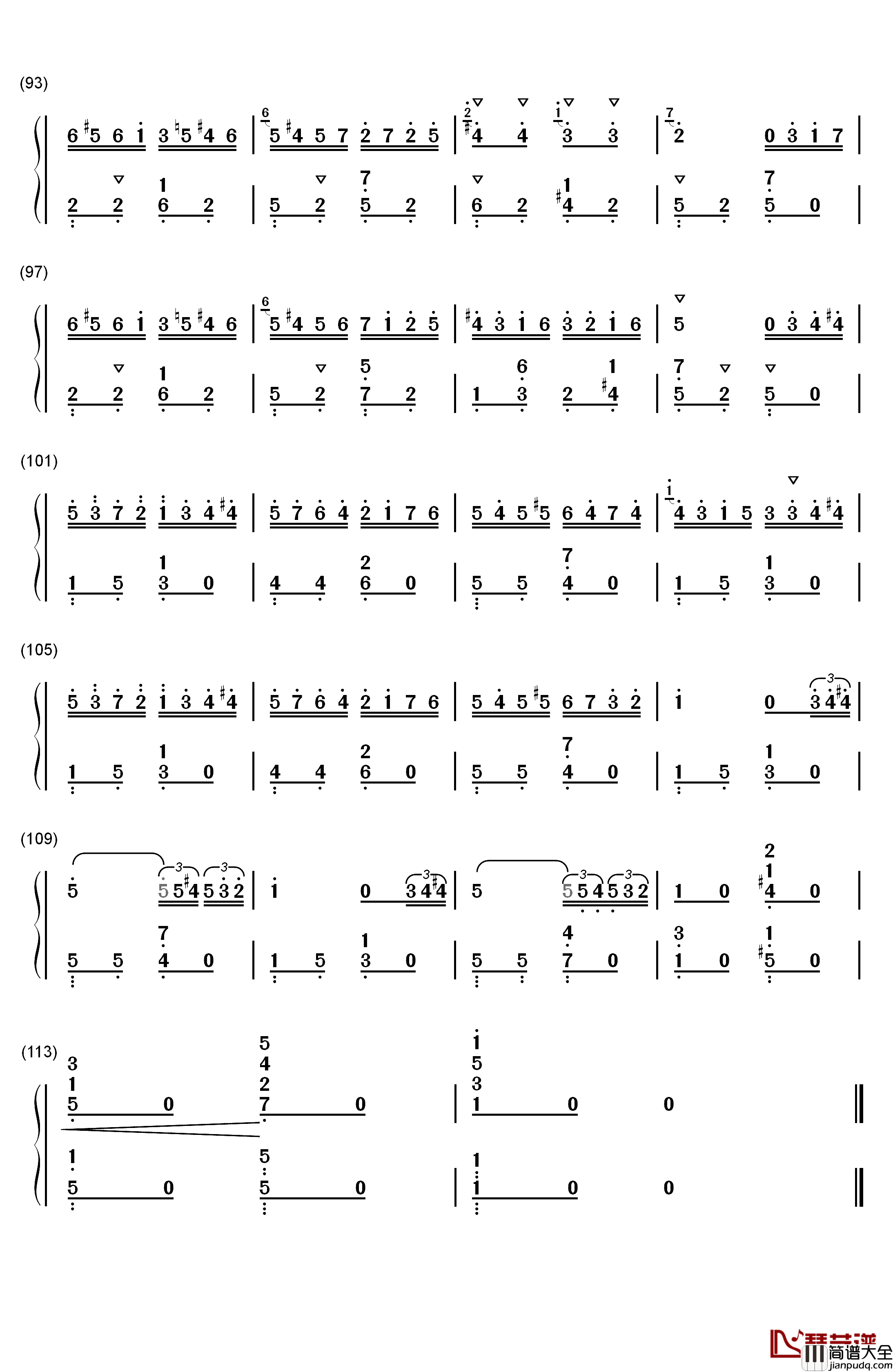 喷泉钢琴简谱_数字双手_卡尔博姆