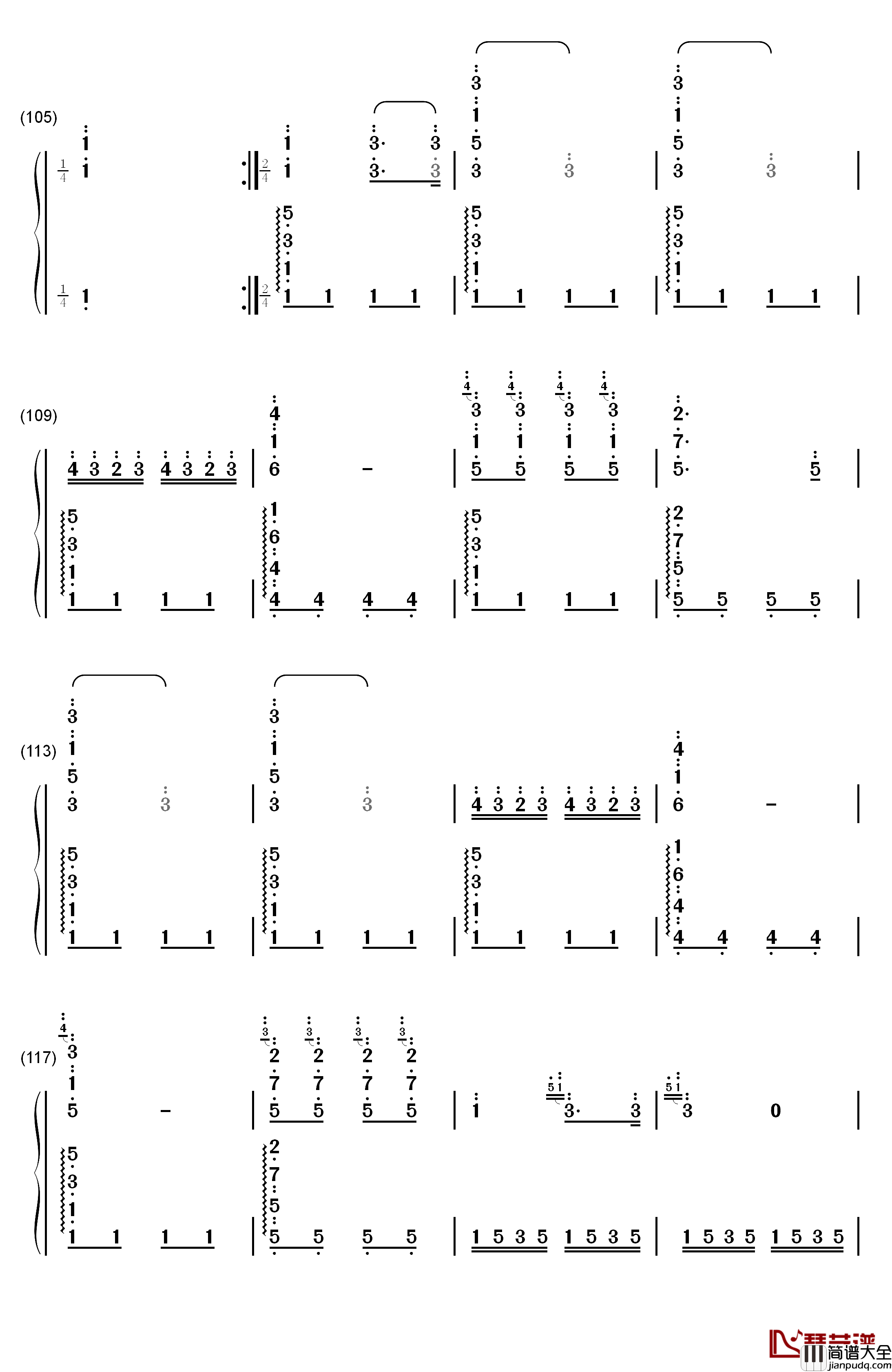 土耳其进行曲钢琴简谱_数字双手_莫扎特__Mozart
