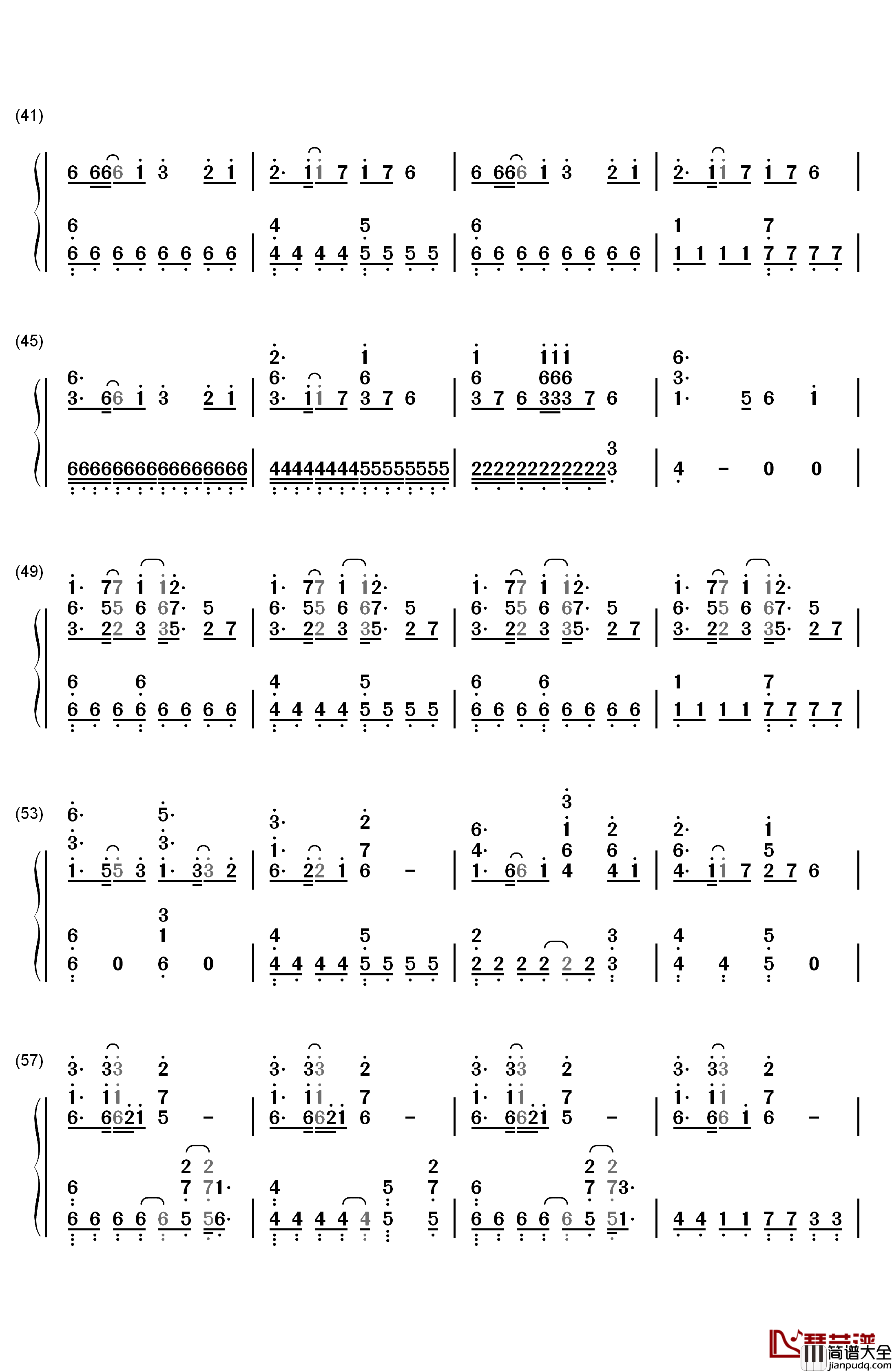 Black_Pearl钢琴简谱_数字双手_EXO