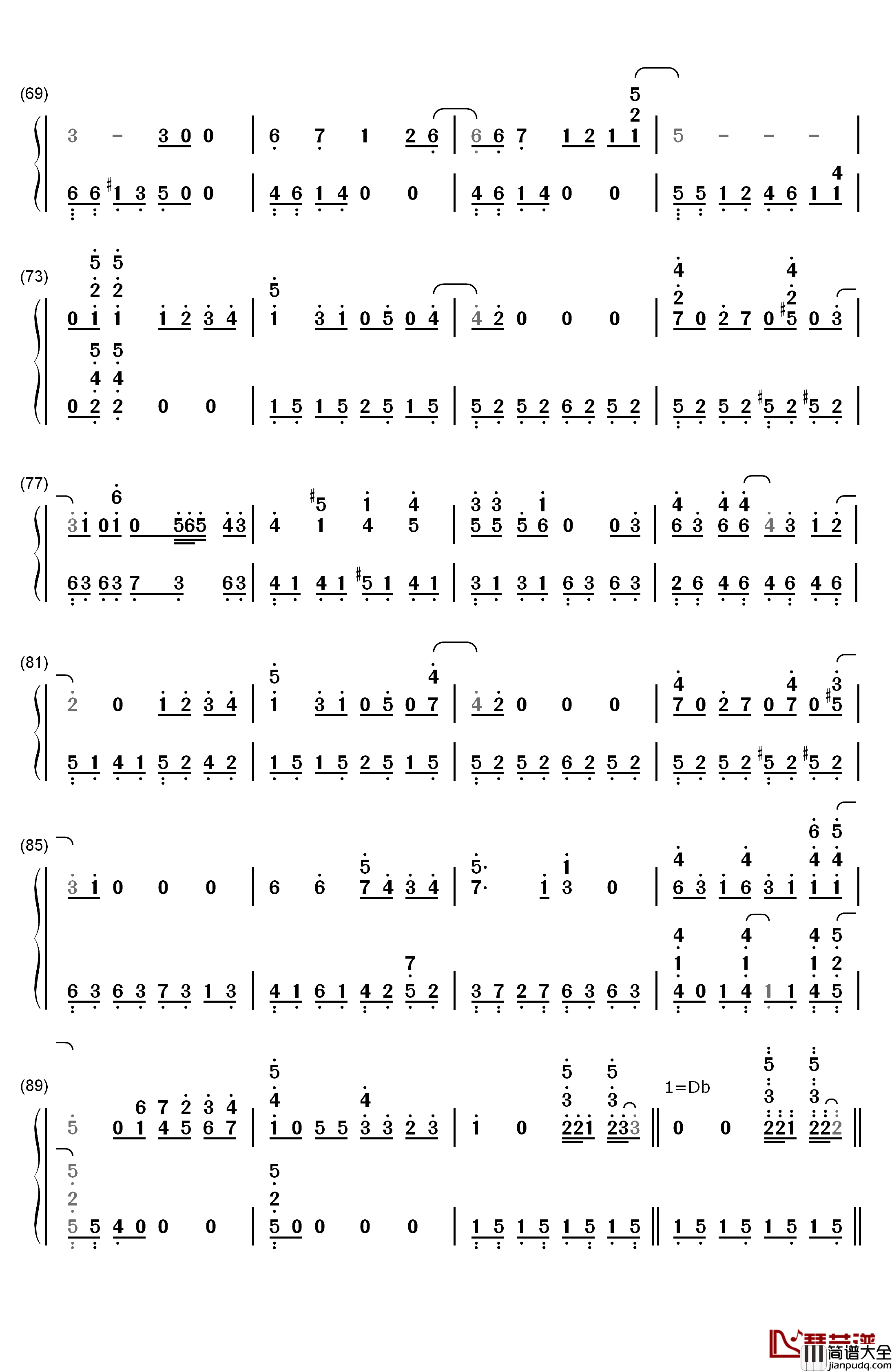 龙猫主题曲钢琴简谱_数字双手_宫崎骏