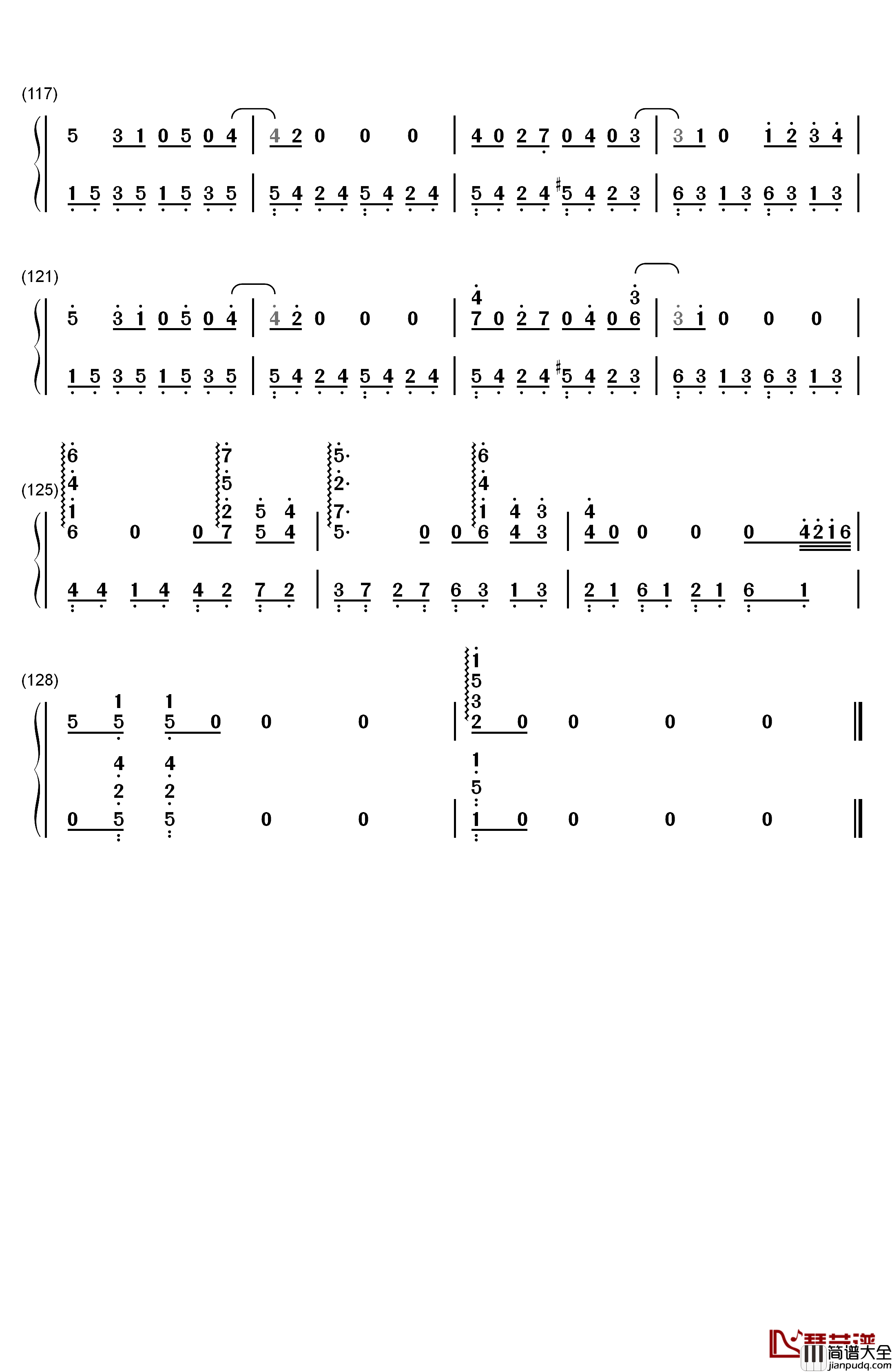 龙猫主题曲钢琴简谱_数字双手_宫崎骏