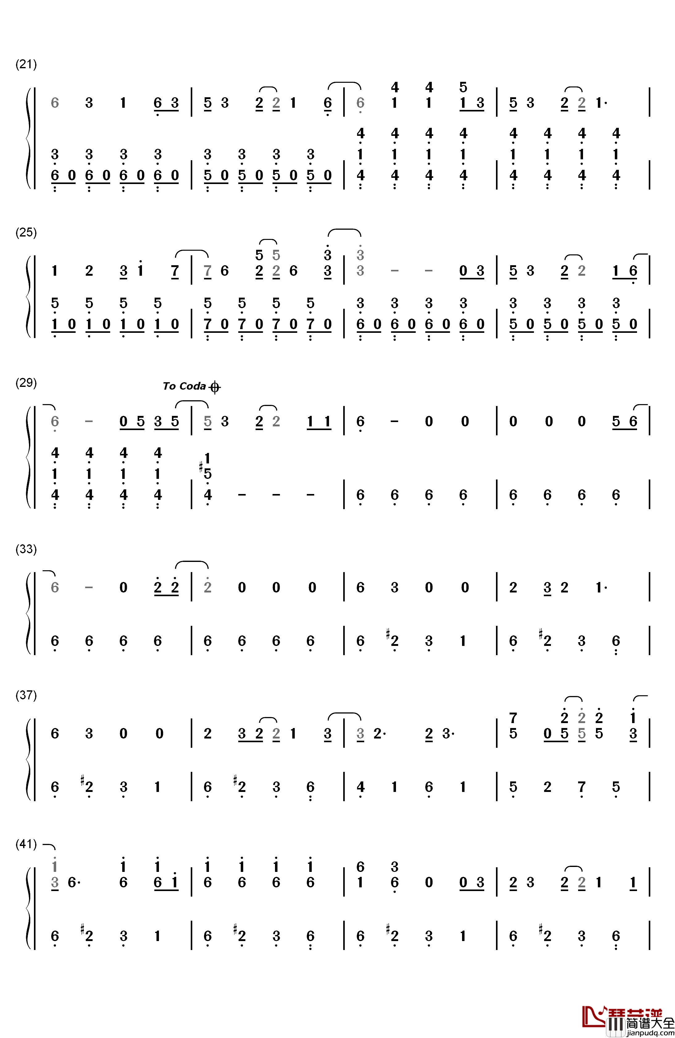 La_La_Land钢琴简谱_数字双手_Demi_Lovato