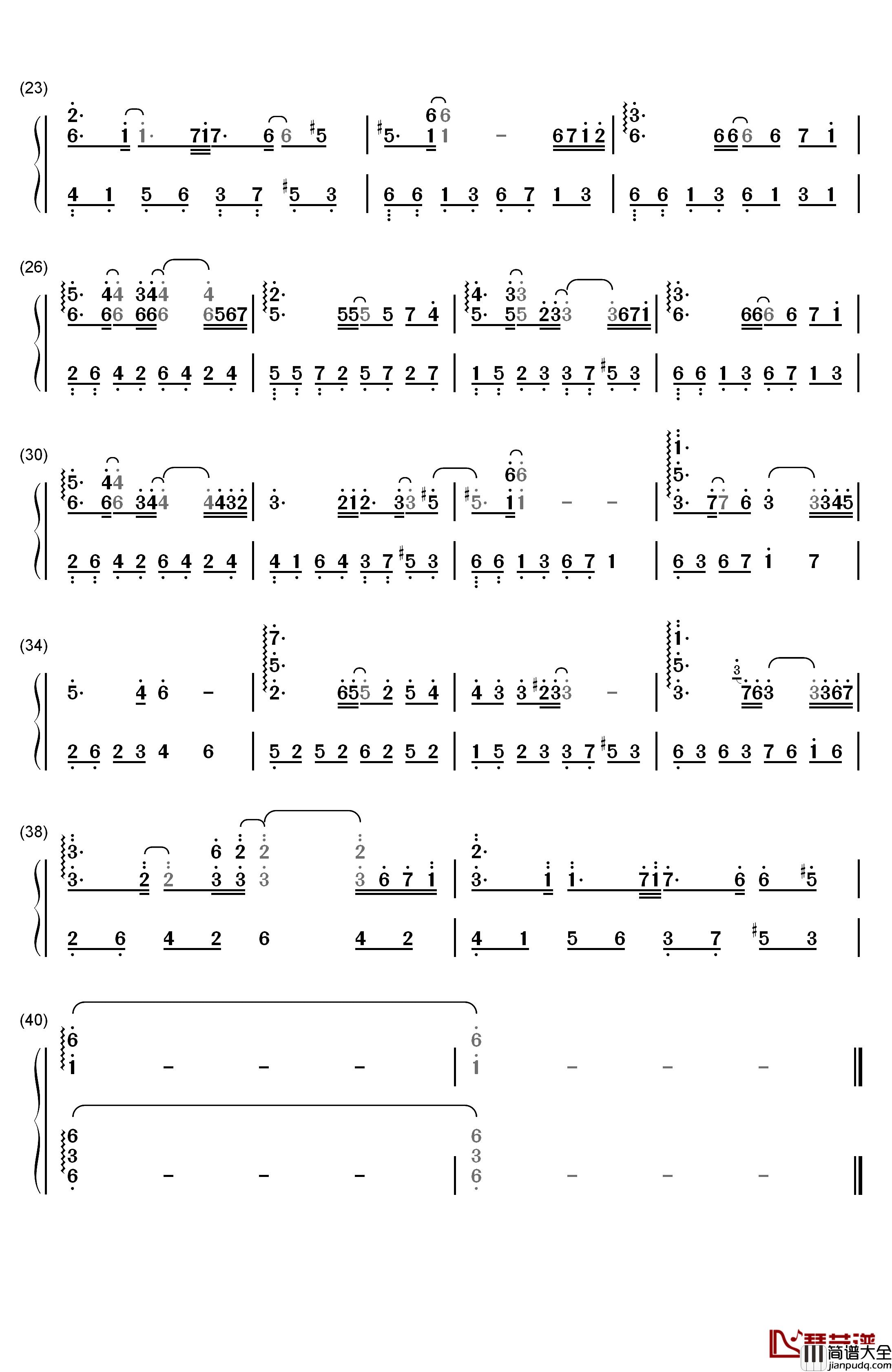 最美的夜晚钢琴简谱_数字双手_赵海洋