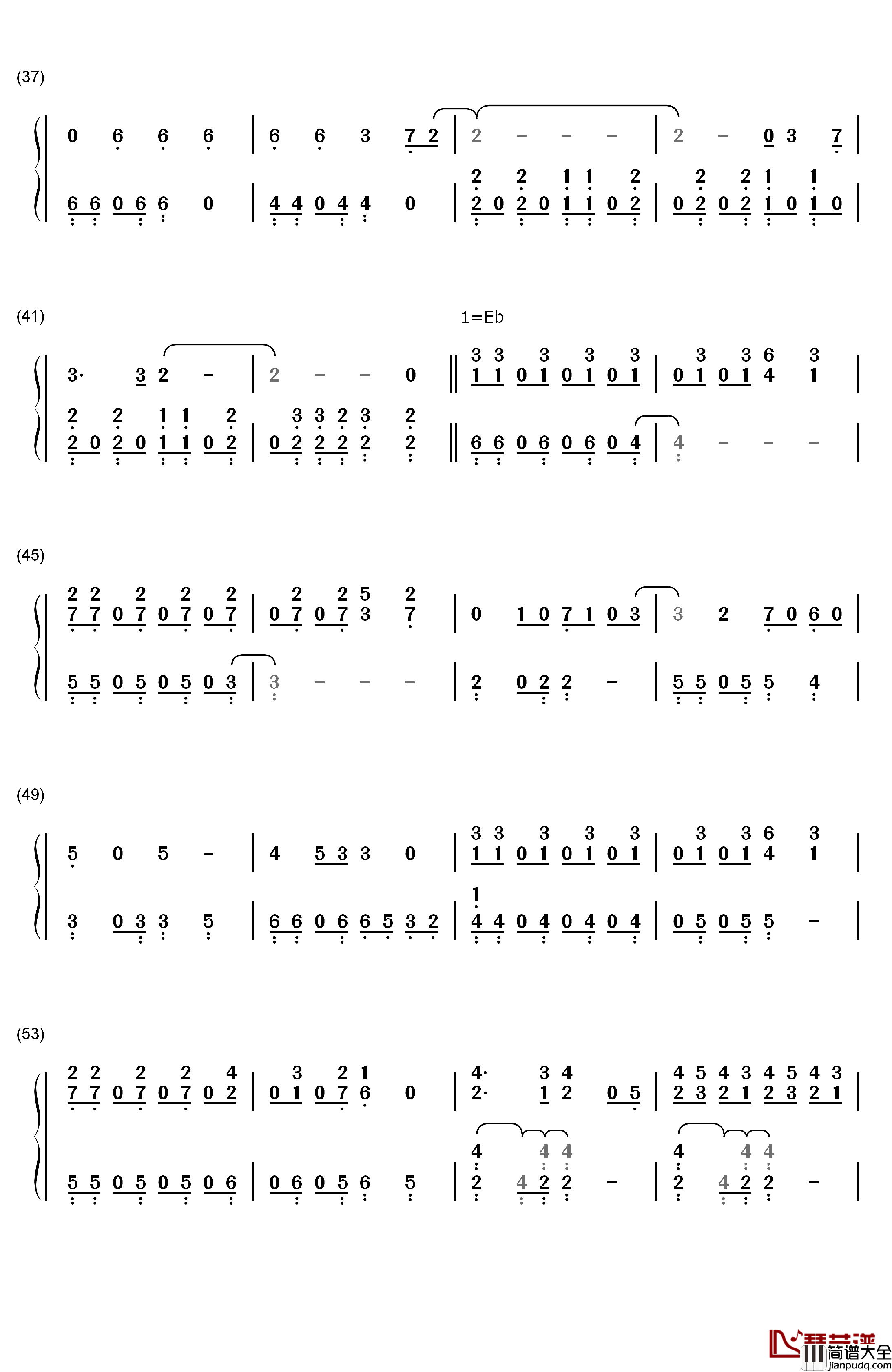 10年樱钢琴简谱_数字双手_AKB48