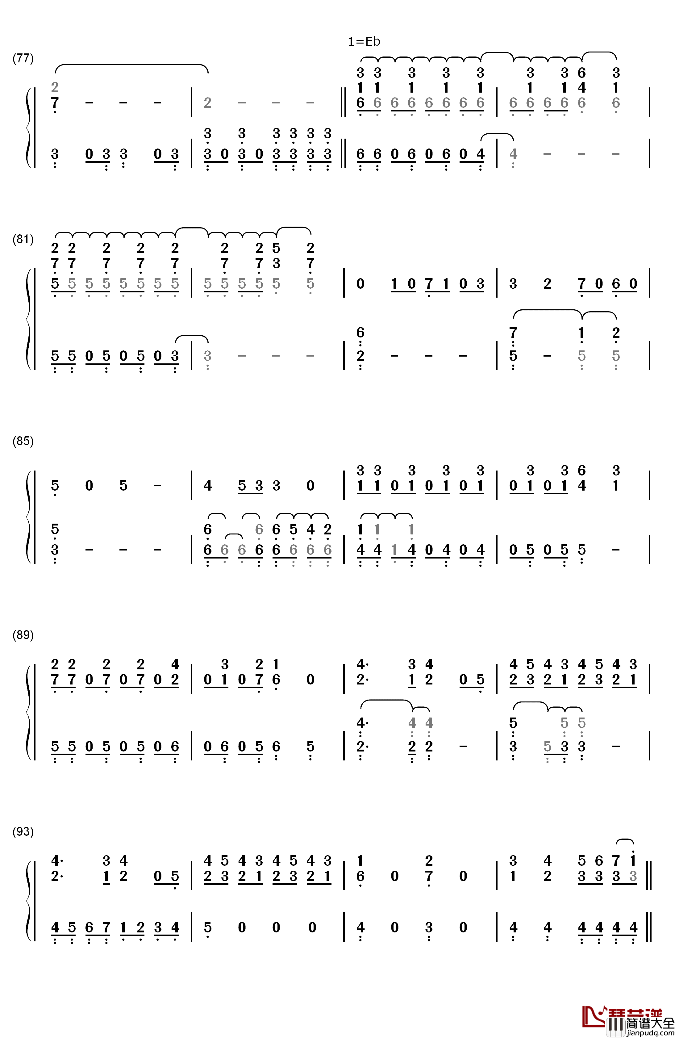 10年樱钢琴简谱_数字双手_AKB48