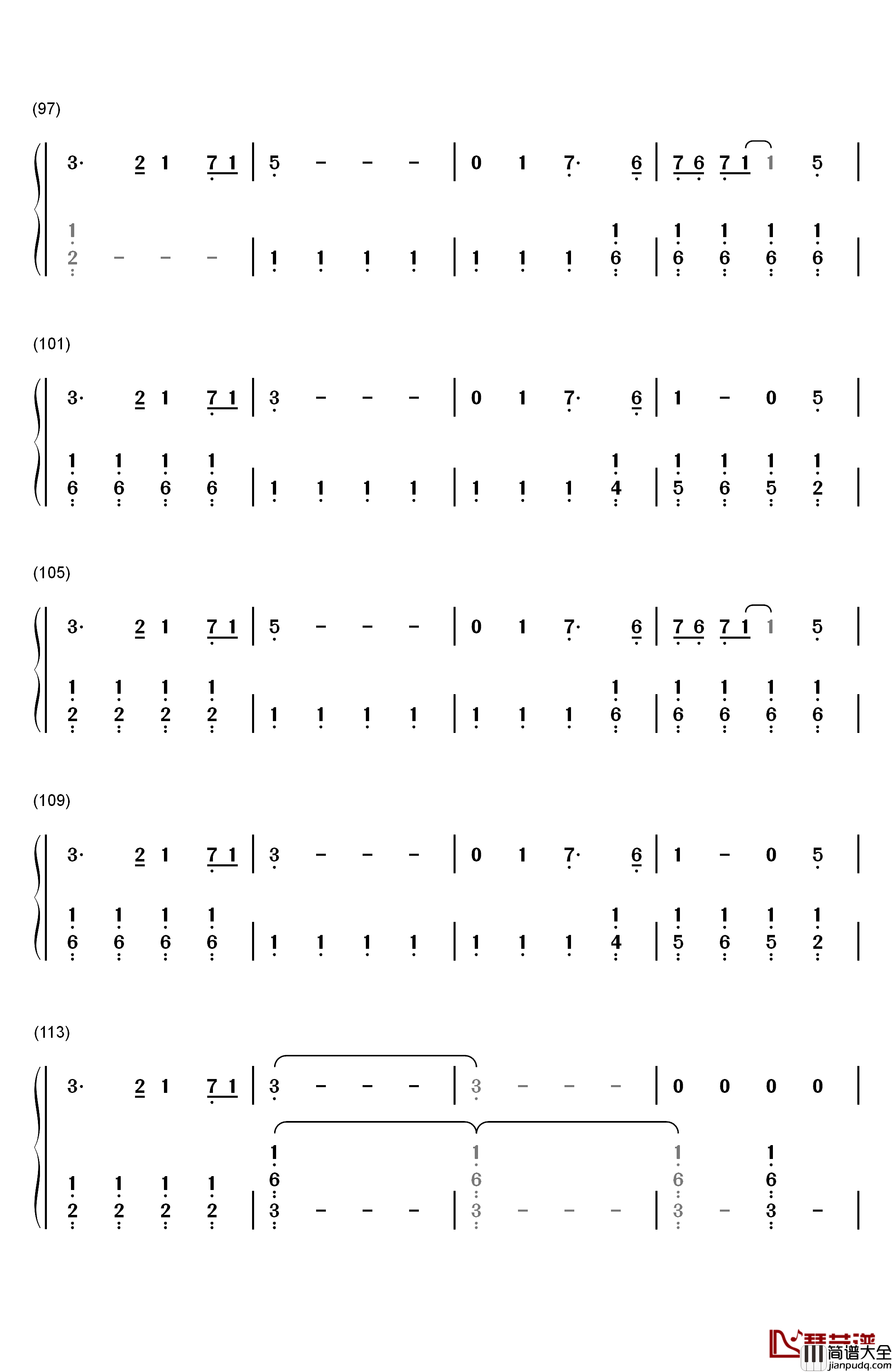 Bridges钢琴简谱_数字双手_Broods