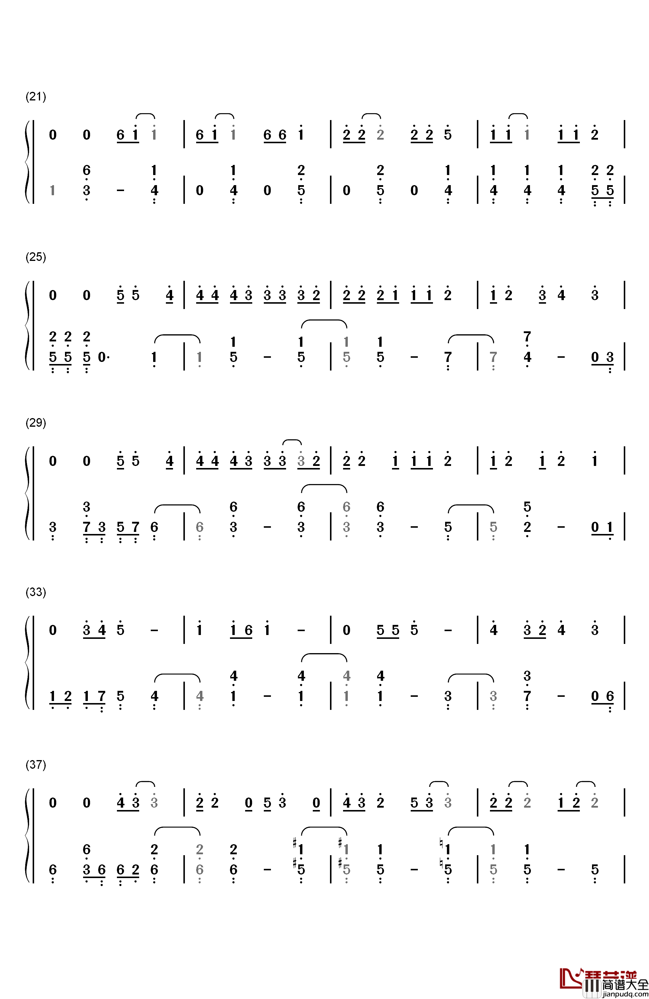 名前を呼ぶよ__简单版钢琴简谱_数字双手_Luck_Life
