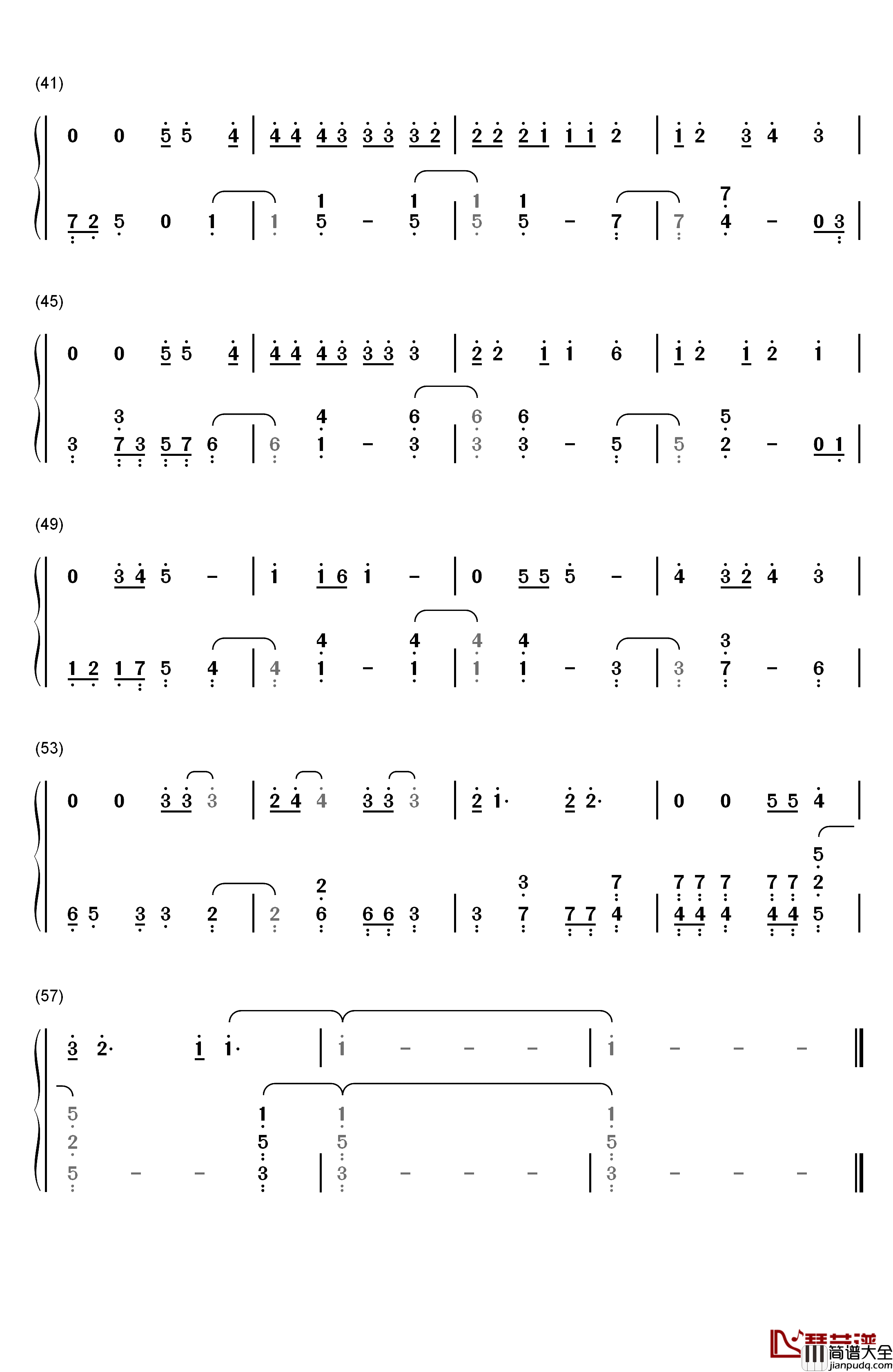 名前を呼ぶよ__简单版钢琴简谱_数字双手_Luck_Life