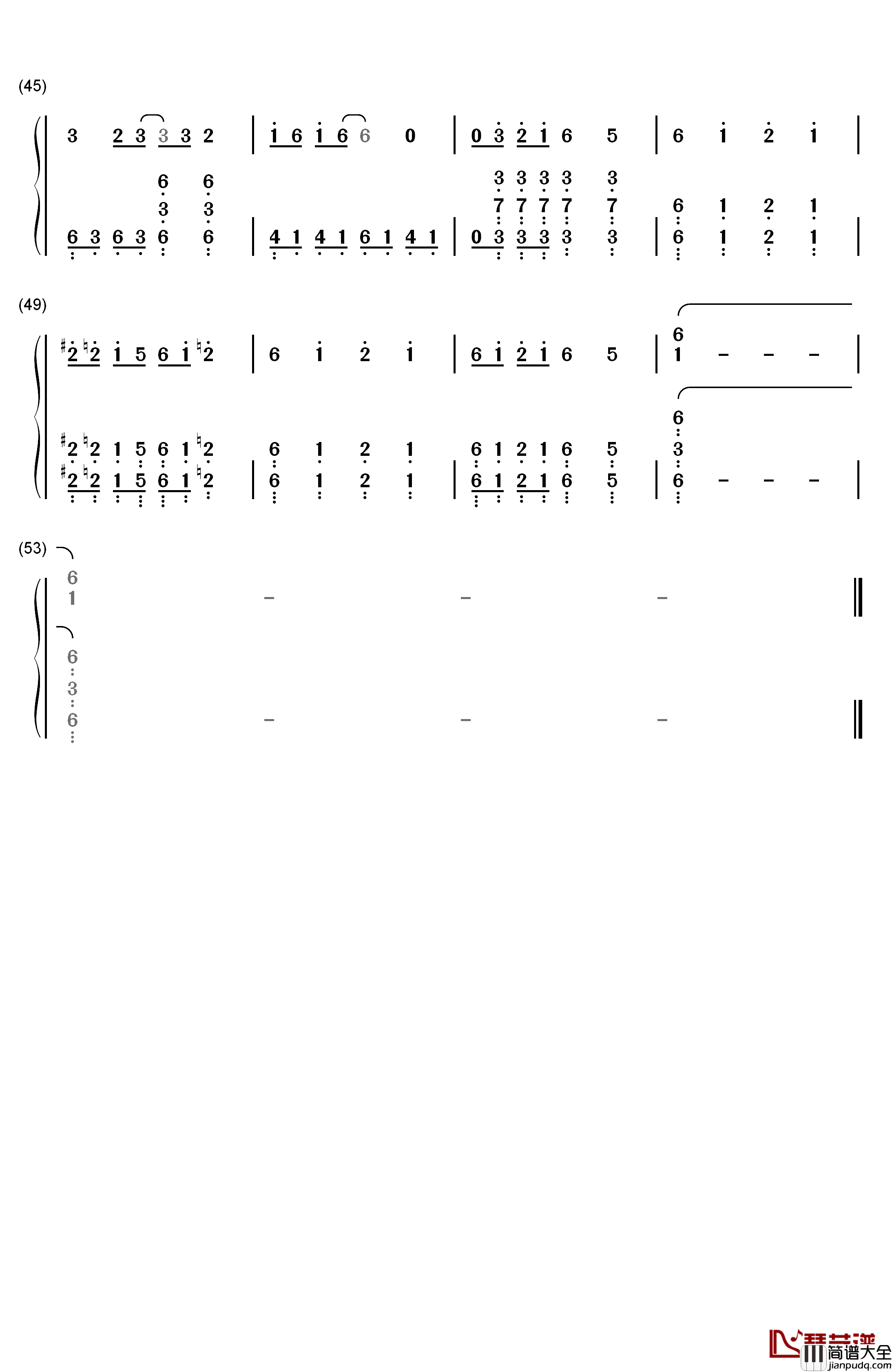 樱花烂漫钢琴简谱_数字双手_KEYTALK