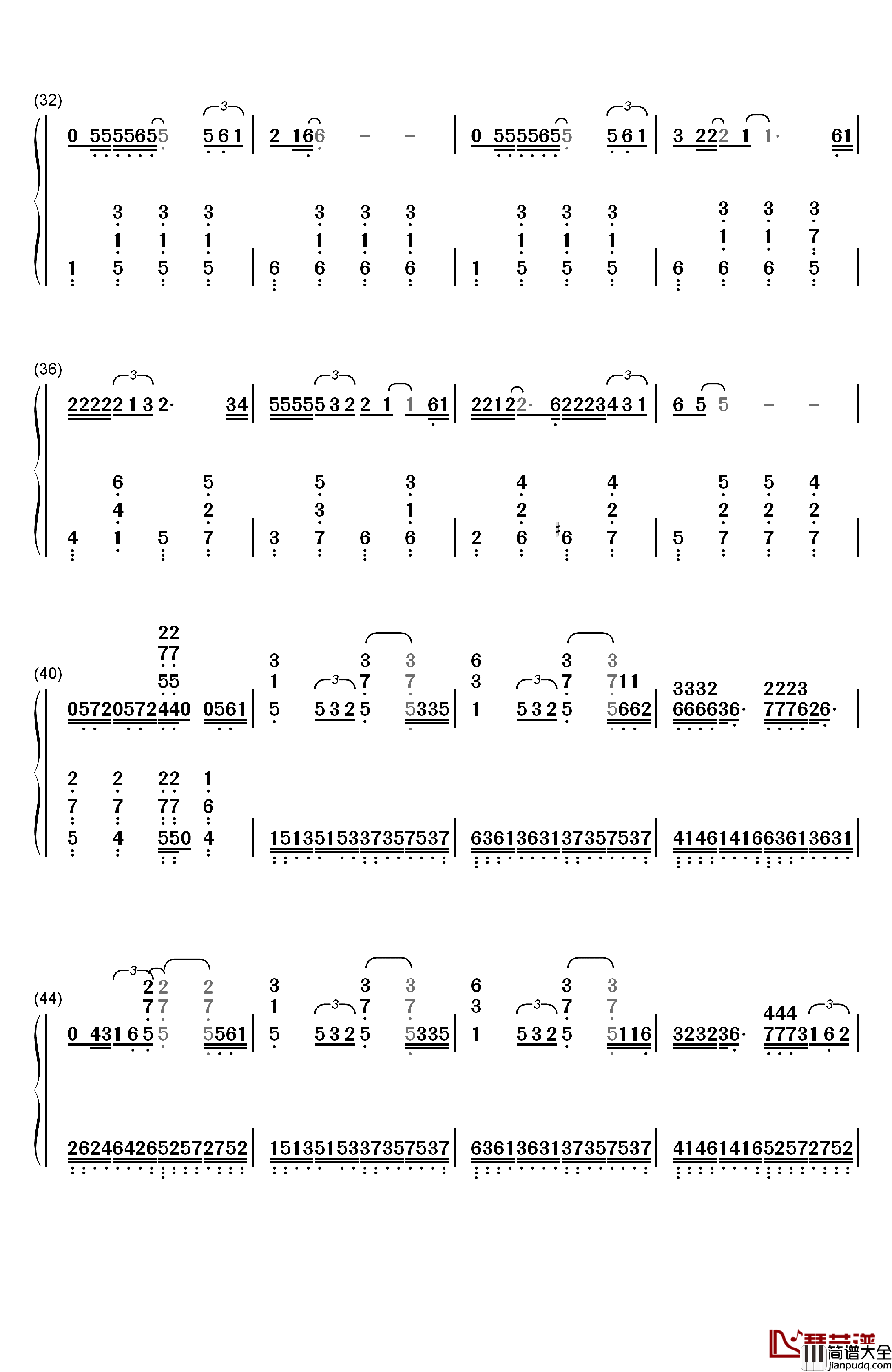 有多少爱可以重来钢琴简谱_数字双手_黄仲昆_迪克牛仔