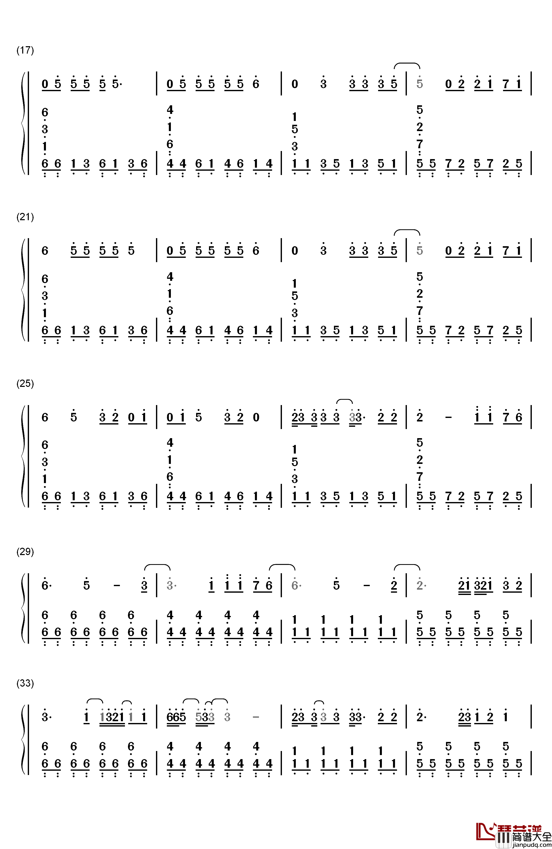 Love_Will_Remember钢琴简谱_数字双手_Selena_Gomez