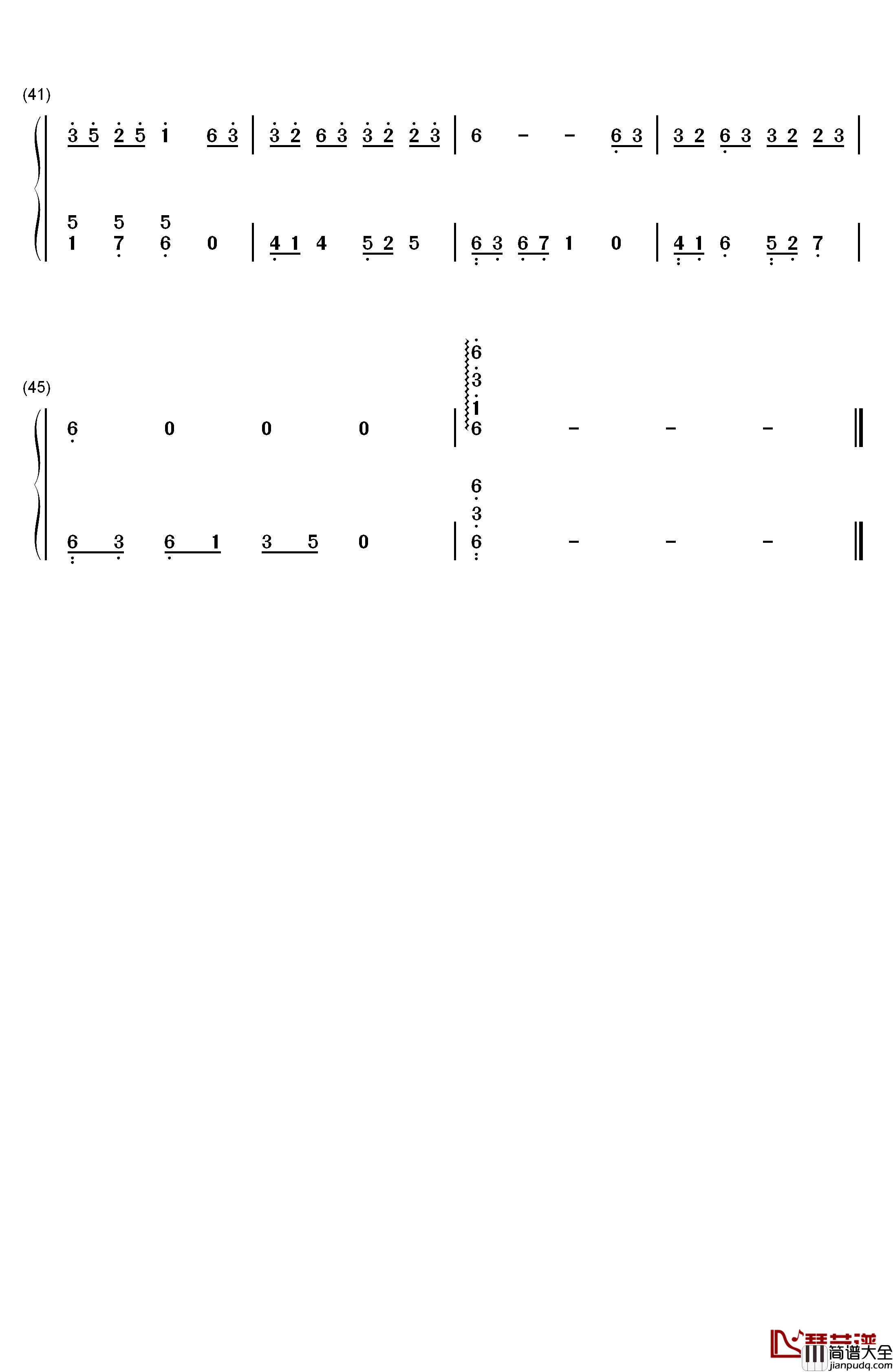大雨将至钢琴简谱_数字双手_徐佳莹
