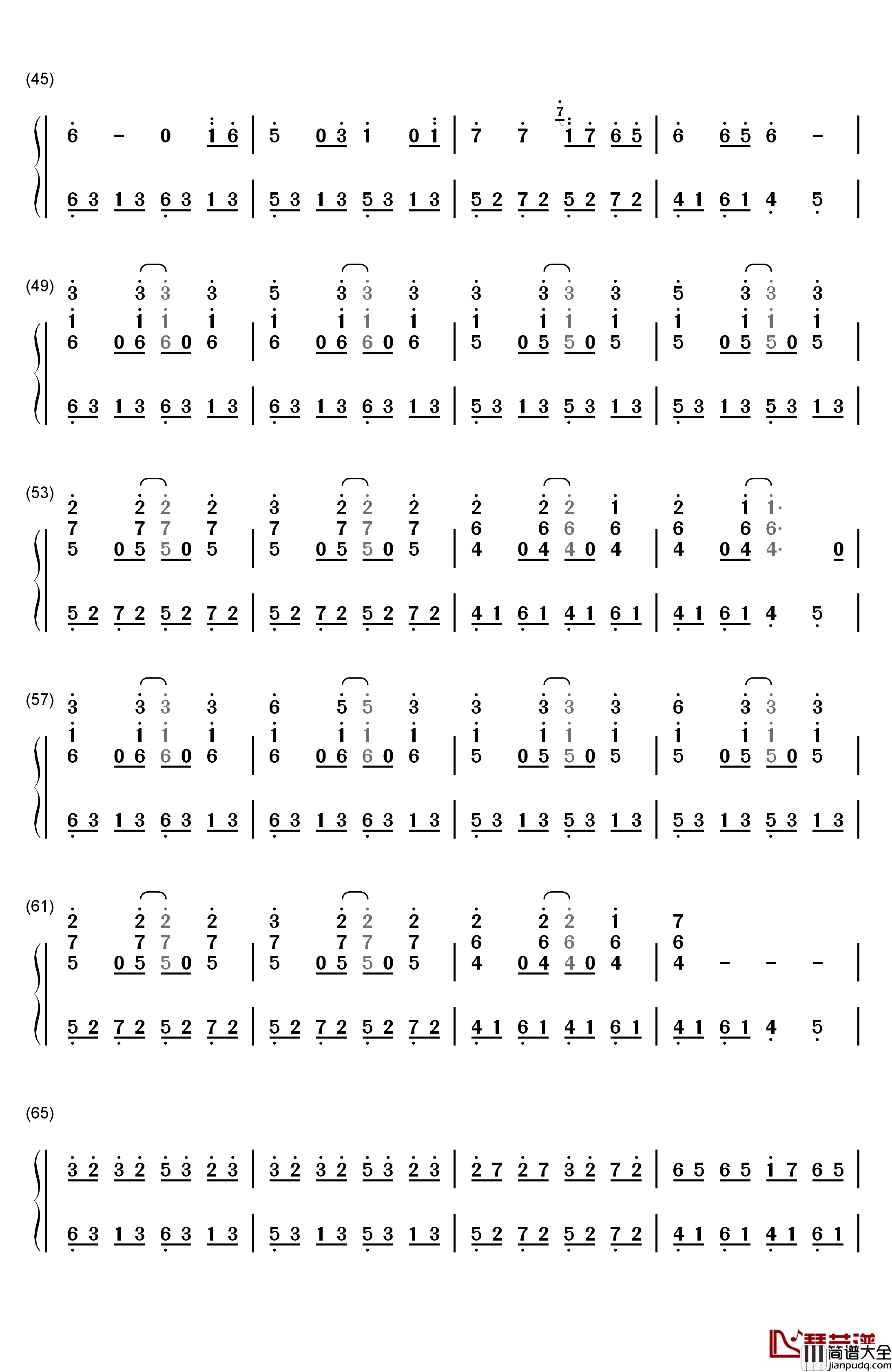 Down_by_the_River钢琴简谱_数字双手_Milky_Chance