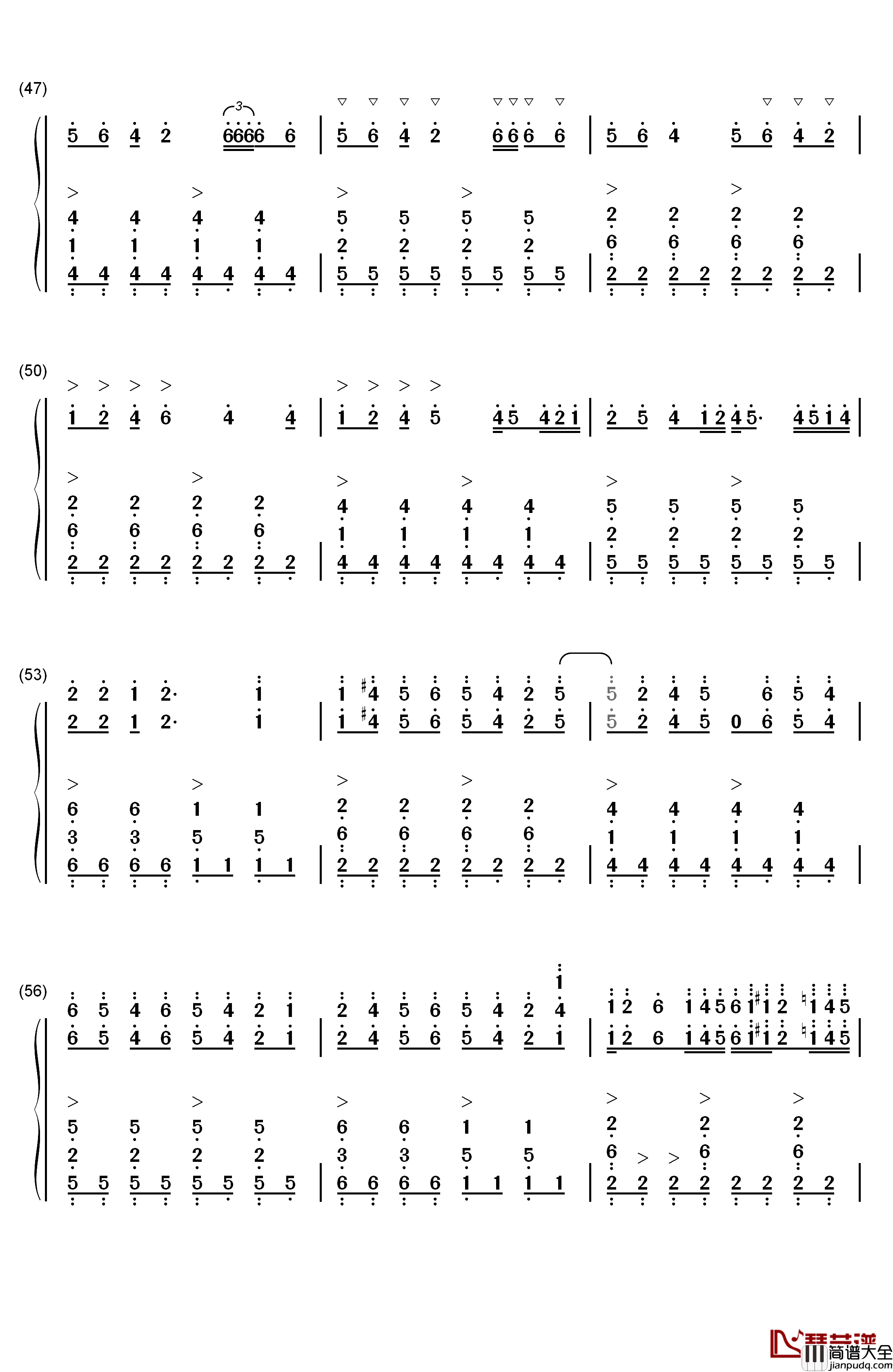 普通DISCO钢琴简谱_数字双手_洛天依_言和